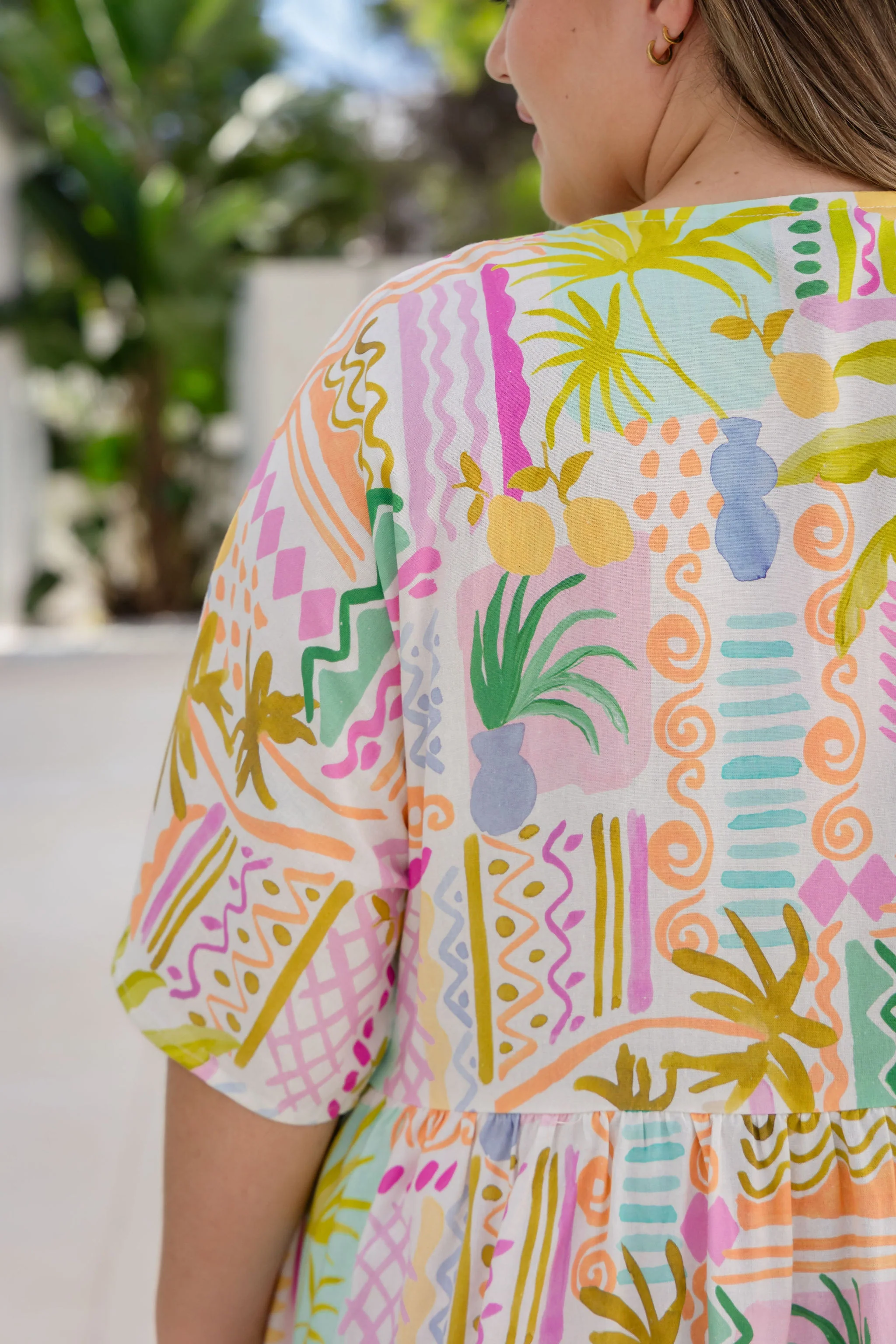 Disco Linen Blend Dress in Palma - Image 12