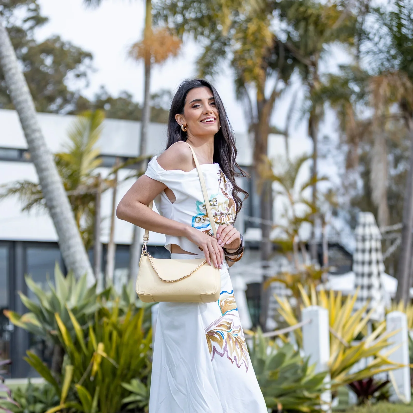 Eloise Yellow Chiffon Crossbody Bag by Black Caviar - Image 2