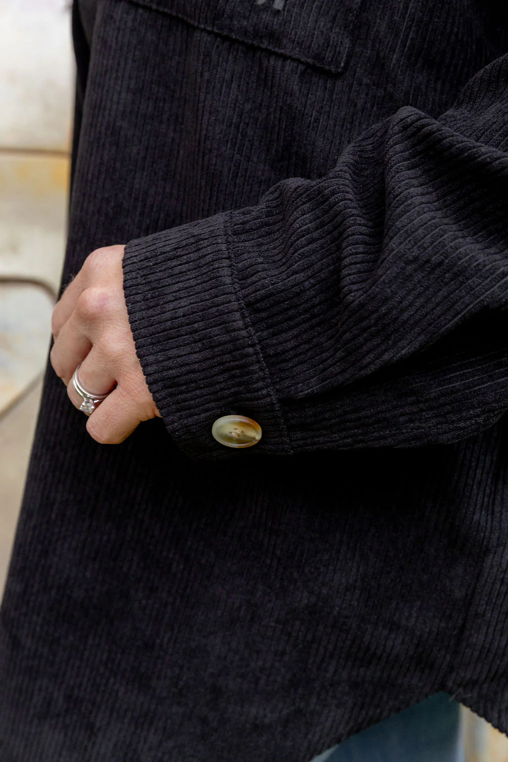 Elsia Cord Shacket in Black - Image 5