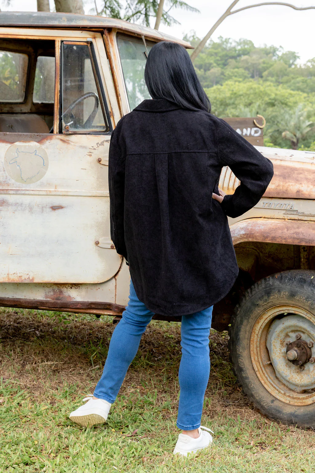 Elsia Cord Shacket in Black - Image 9