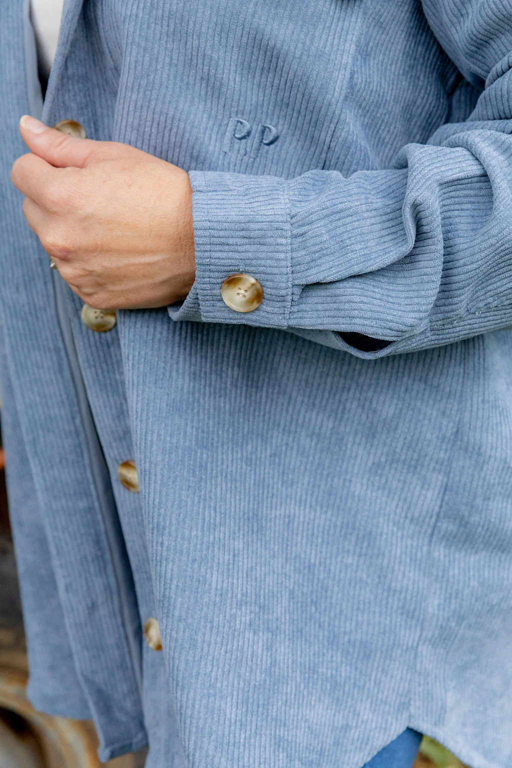 Elsia Cord Shacket in Denim Blue - Image 12