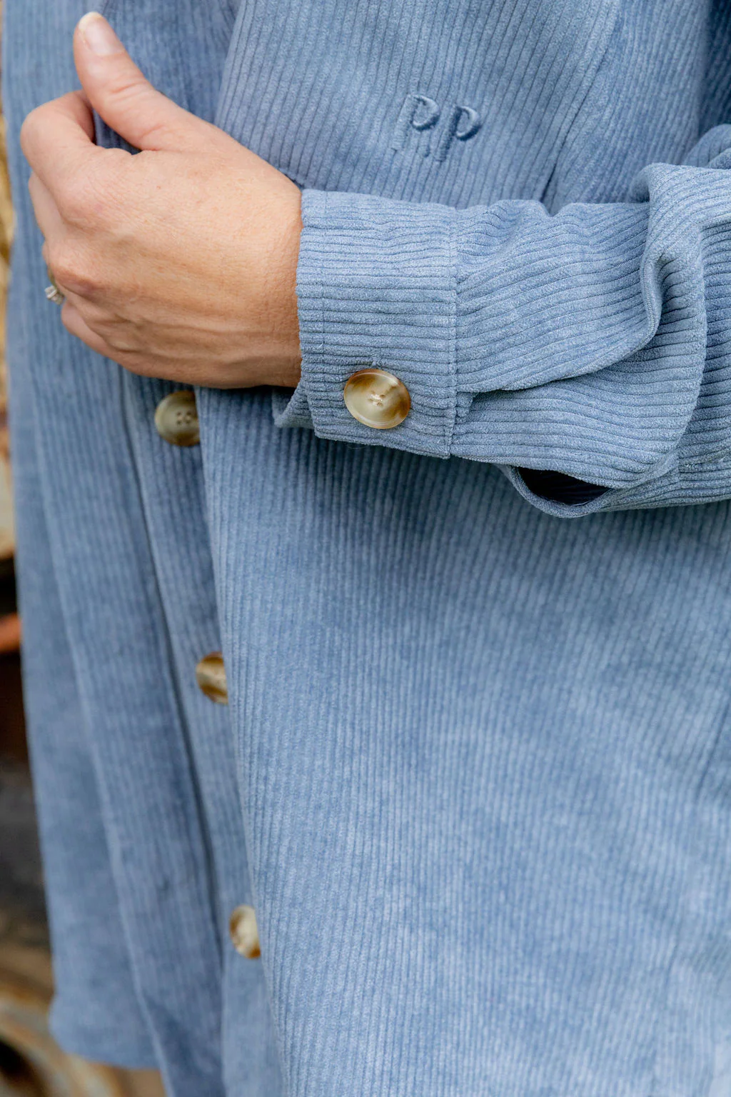 Elsia Cord Shacket in Denim Blue - Image 15