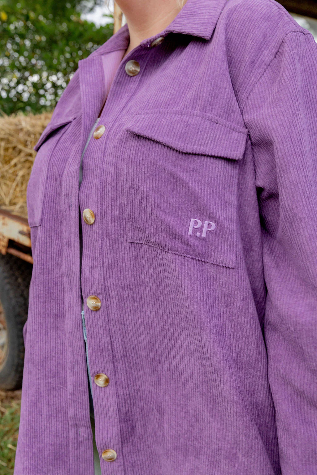 Elsia Cord Shacket in Dusty Purple - Image 4
