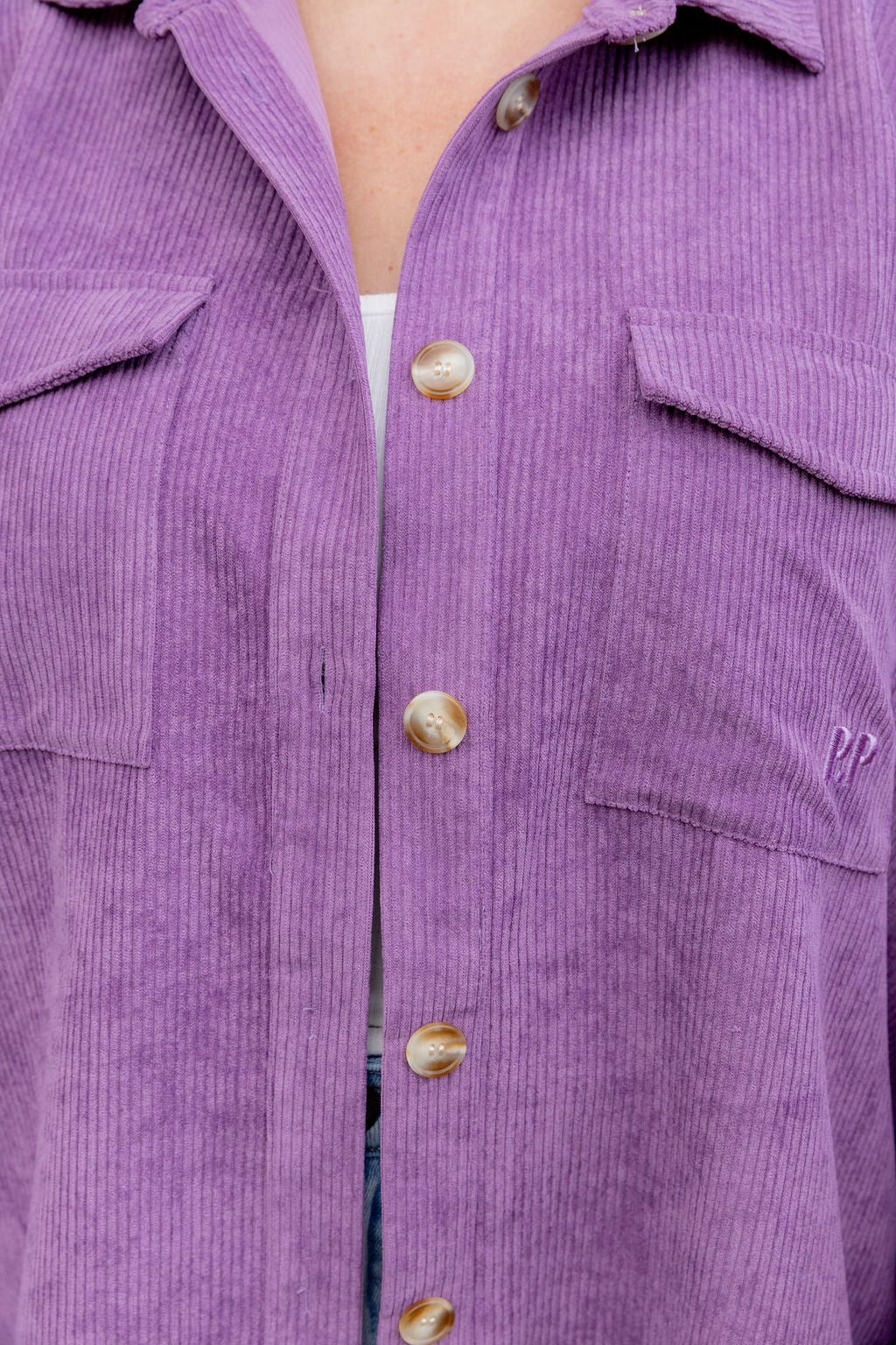 Elsia Cord Shacket in Dusty Purple - Image 6