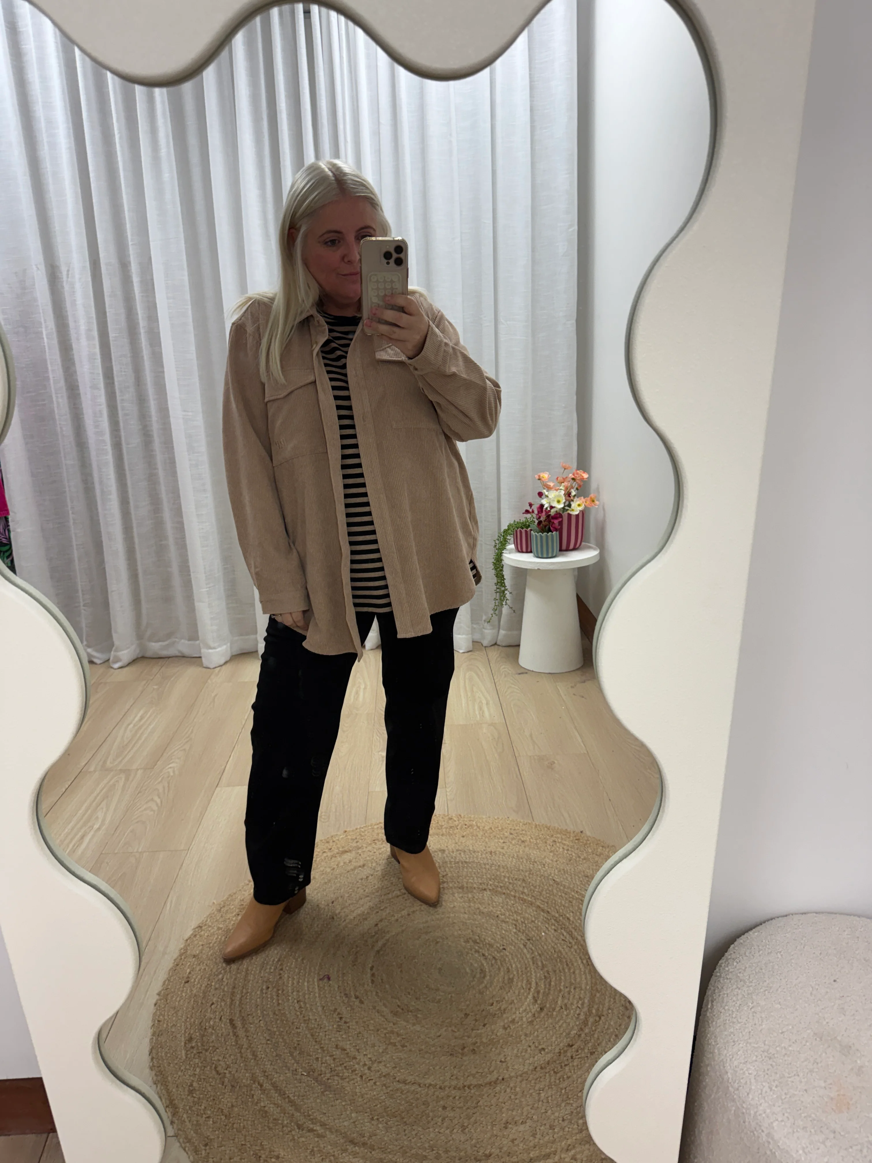 Elsia Cord Shacket in Oat - Image 15