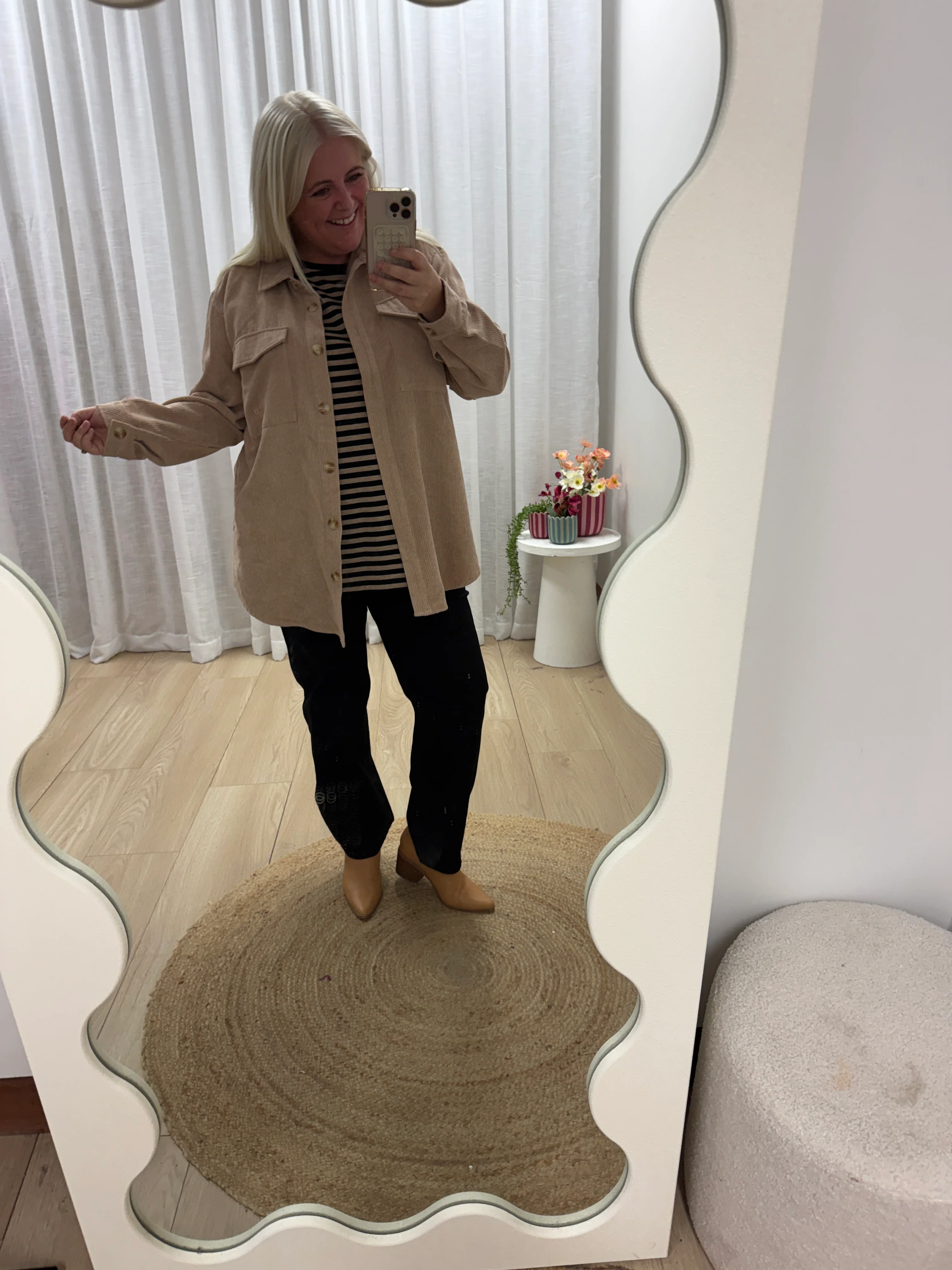 Elsia Cord Shacket in Oat - Image 16