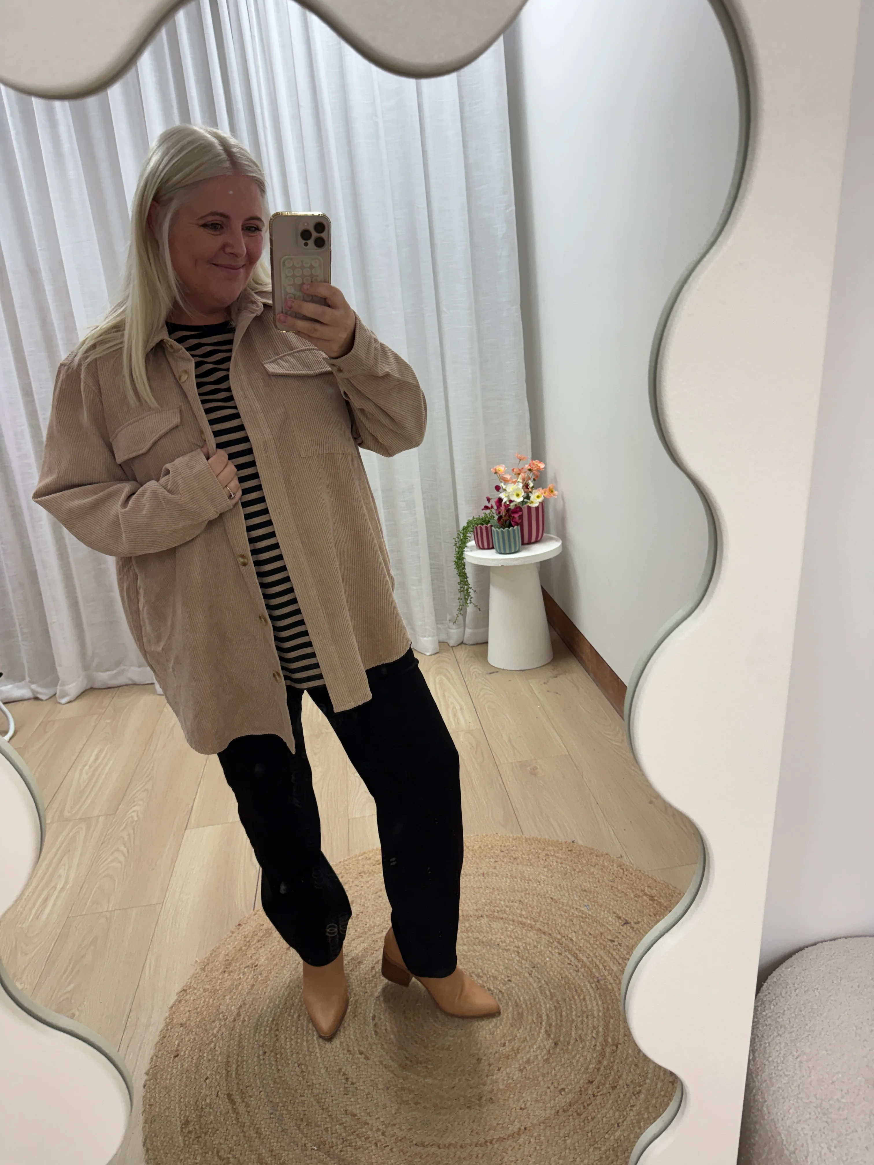 Elsia Cord Shacket in Oat - Image 5