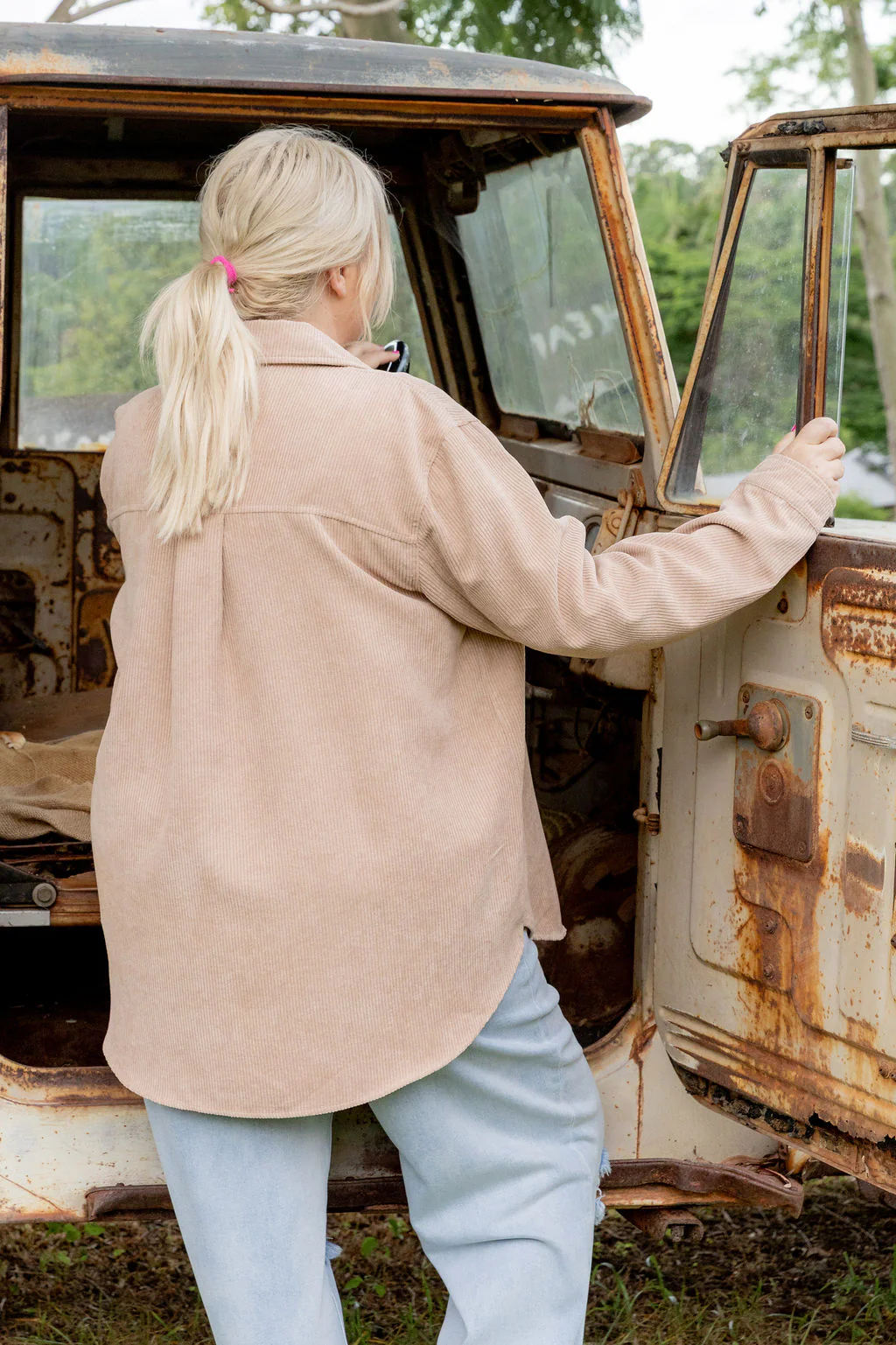 Elsia Cord Shacket in Oat - Image 8