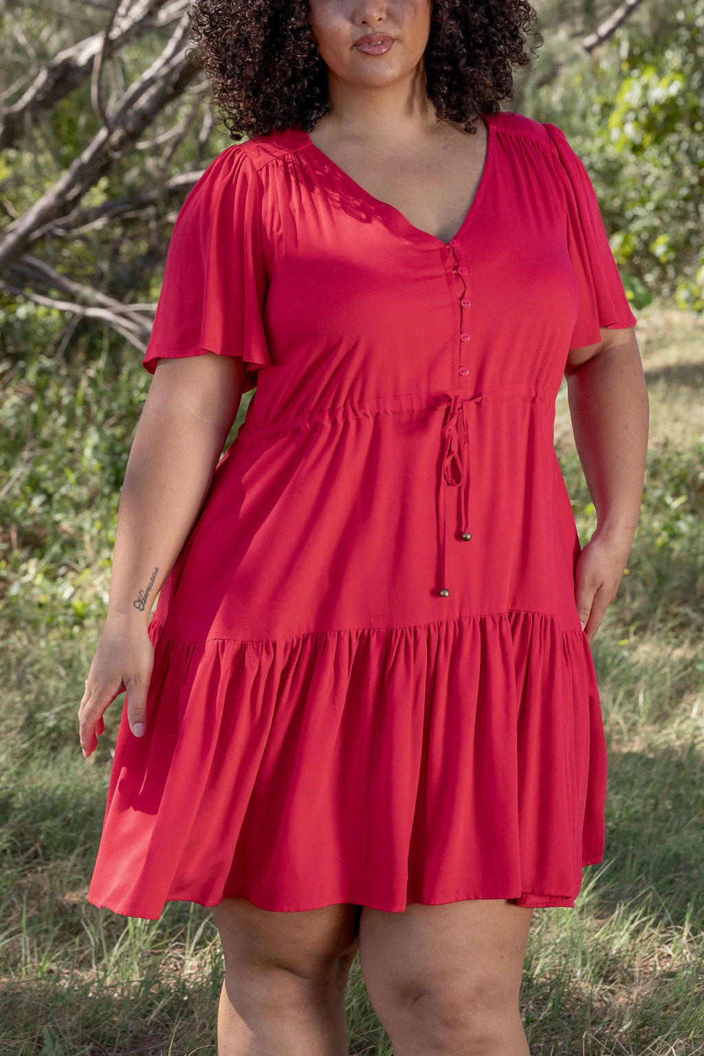 Esmae Dress in Cherry - Image 3
