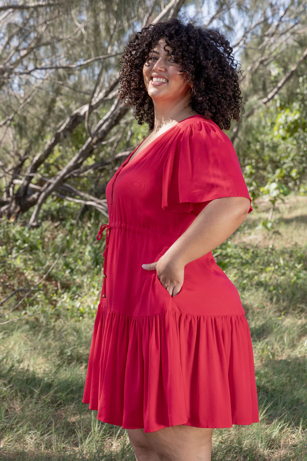 Esmae Dress in Cherry - Image 9