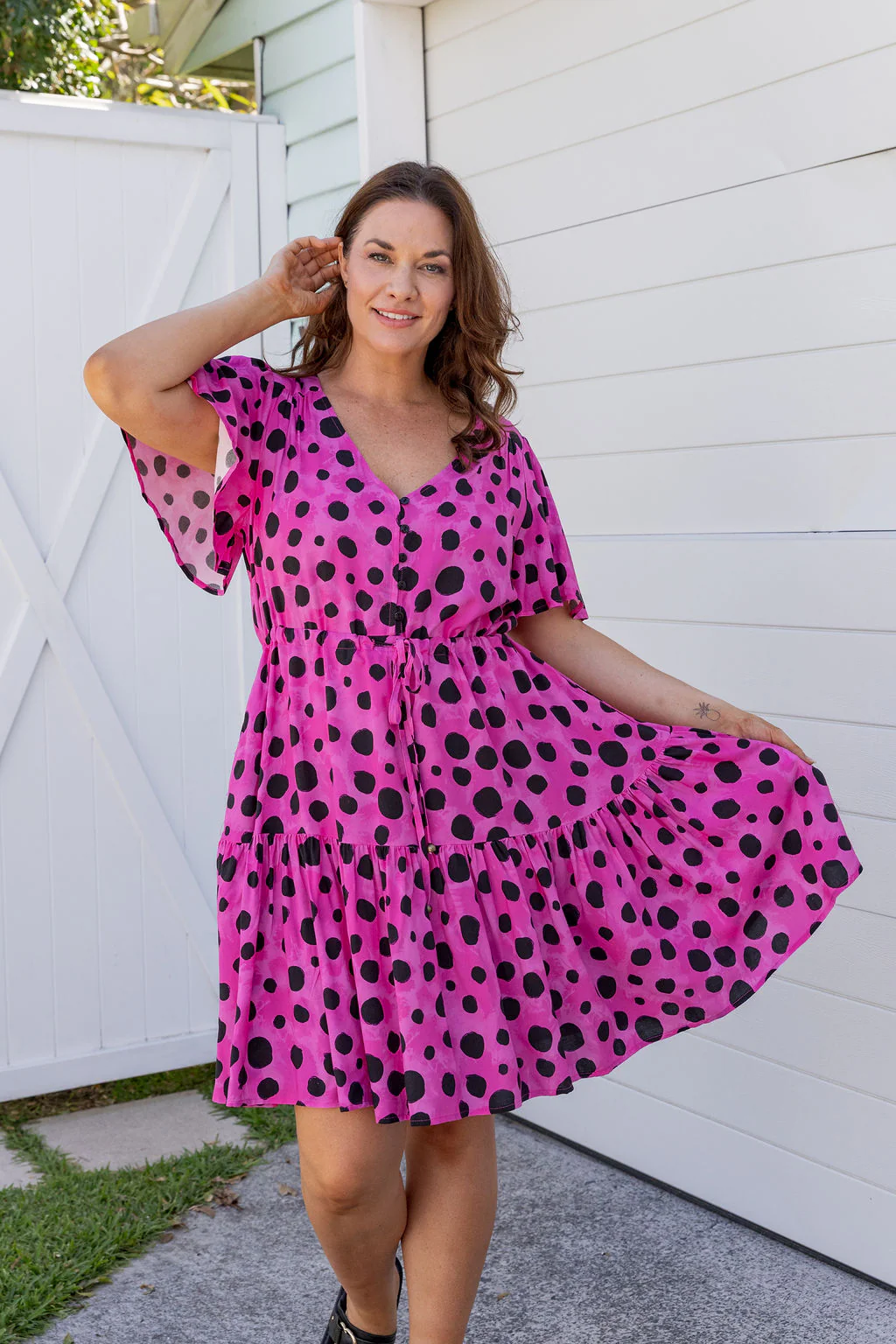 Esmae Dress in Pink Cheetah by Kasey Rainbow - Image 6