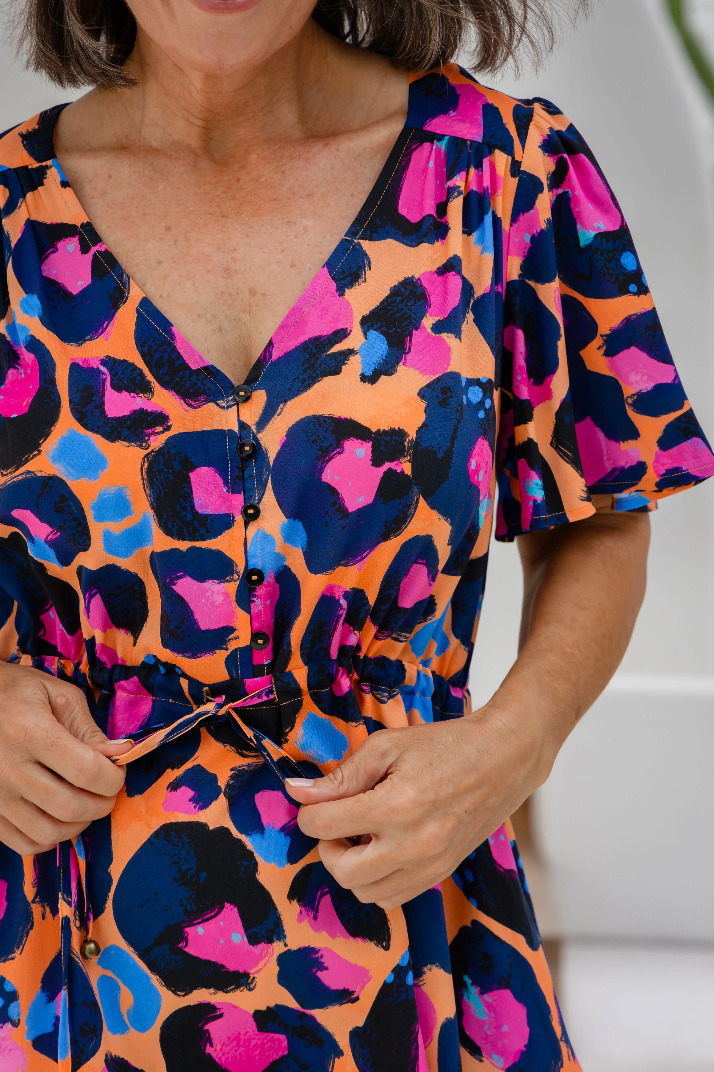 Esmae Dress in Sherbie - Peach Leopard by Kasey Rainbow - Image 10
