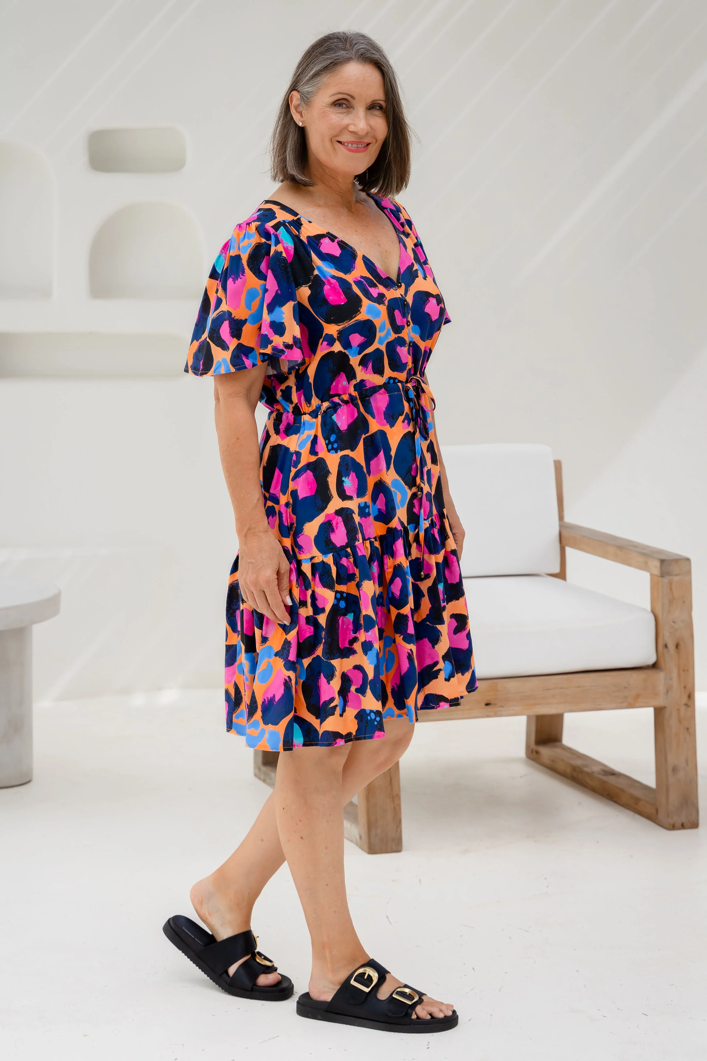 Esmae Dress in Sherbie - Peach Leopard by Kasey Rainbow - Image 11
