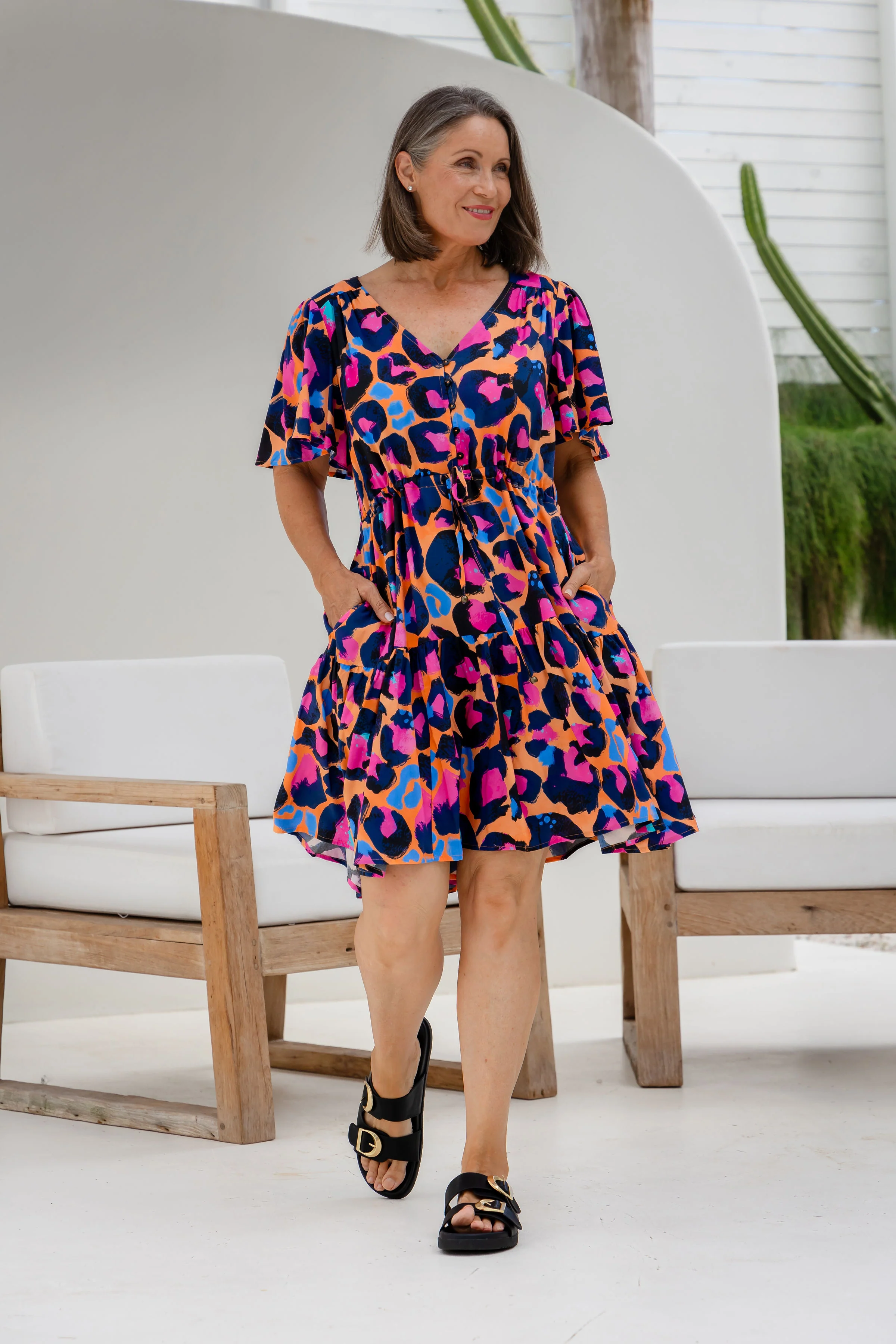 Esmae Dress in Sherbie - Peach Leopard by Kasey Rainbow - Image 14