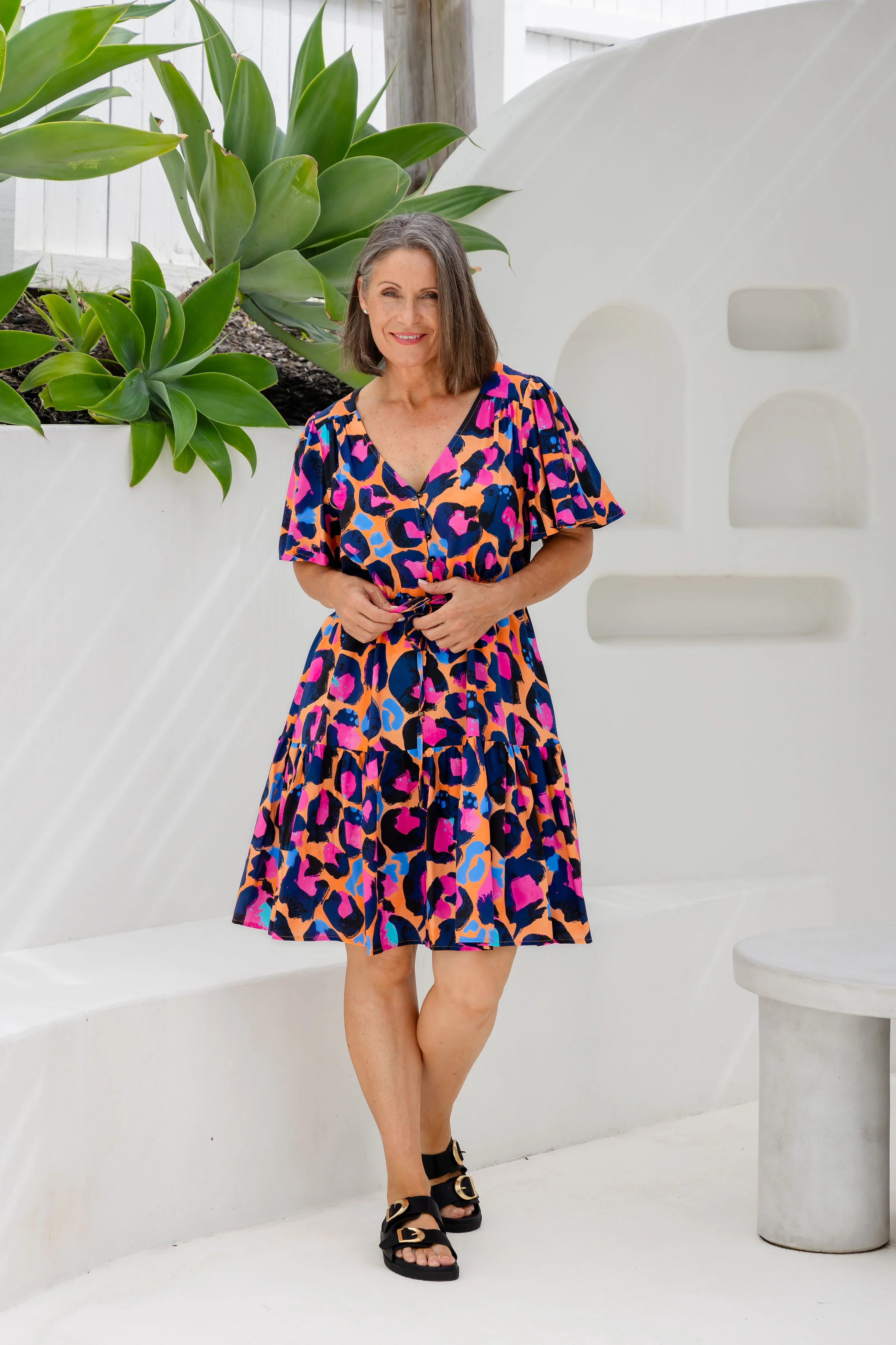 Esmae Dress in Sherbie - Peach Leopard by Kasey Rainbow - Image 5