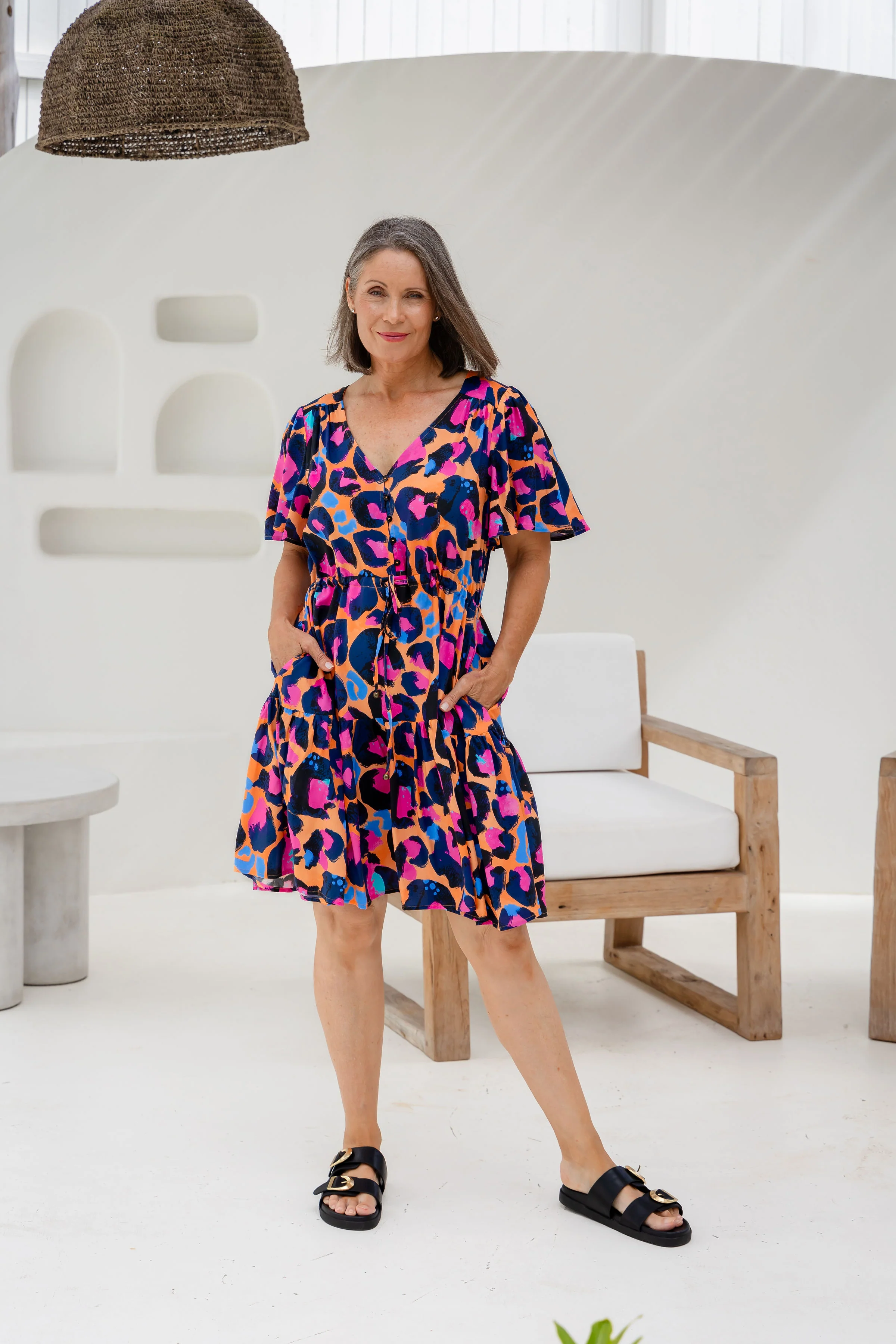 Esmae Dress in Sherbie - Peach Leopard by Kasey Rainbow - Image 6