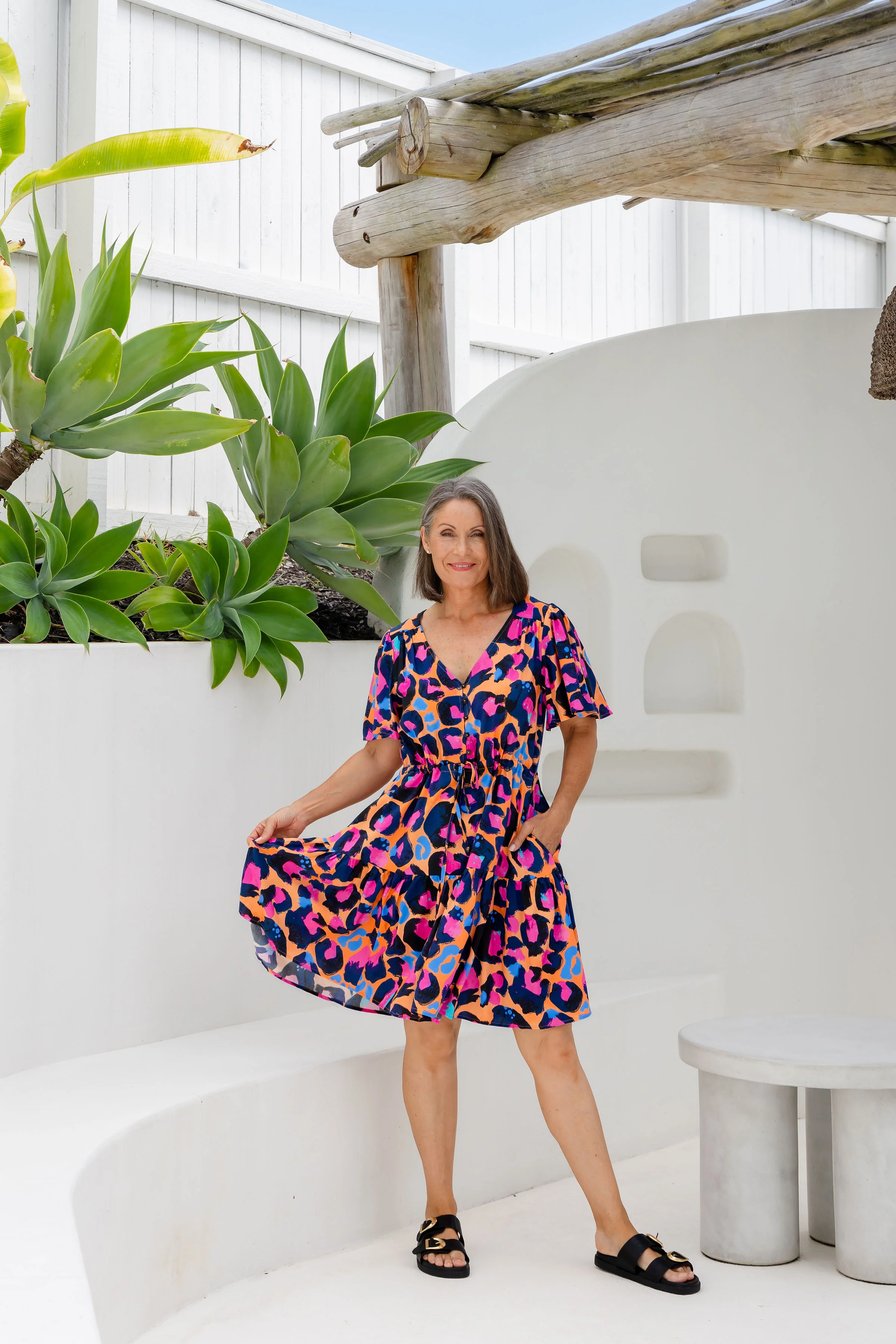 Esmae Dress in Sherbie - Peach Leopard by Kasey Rainbow - Image 7
