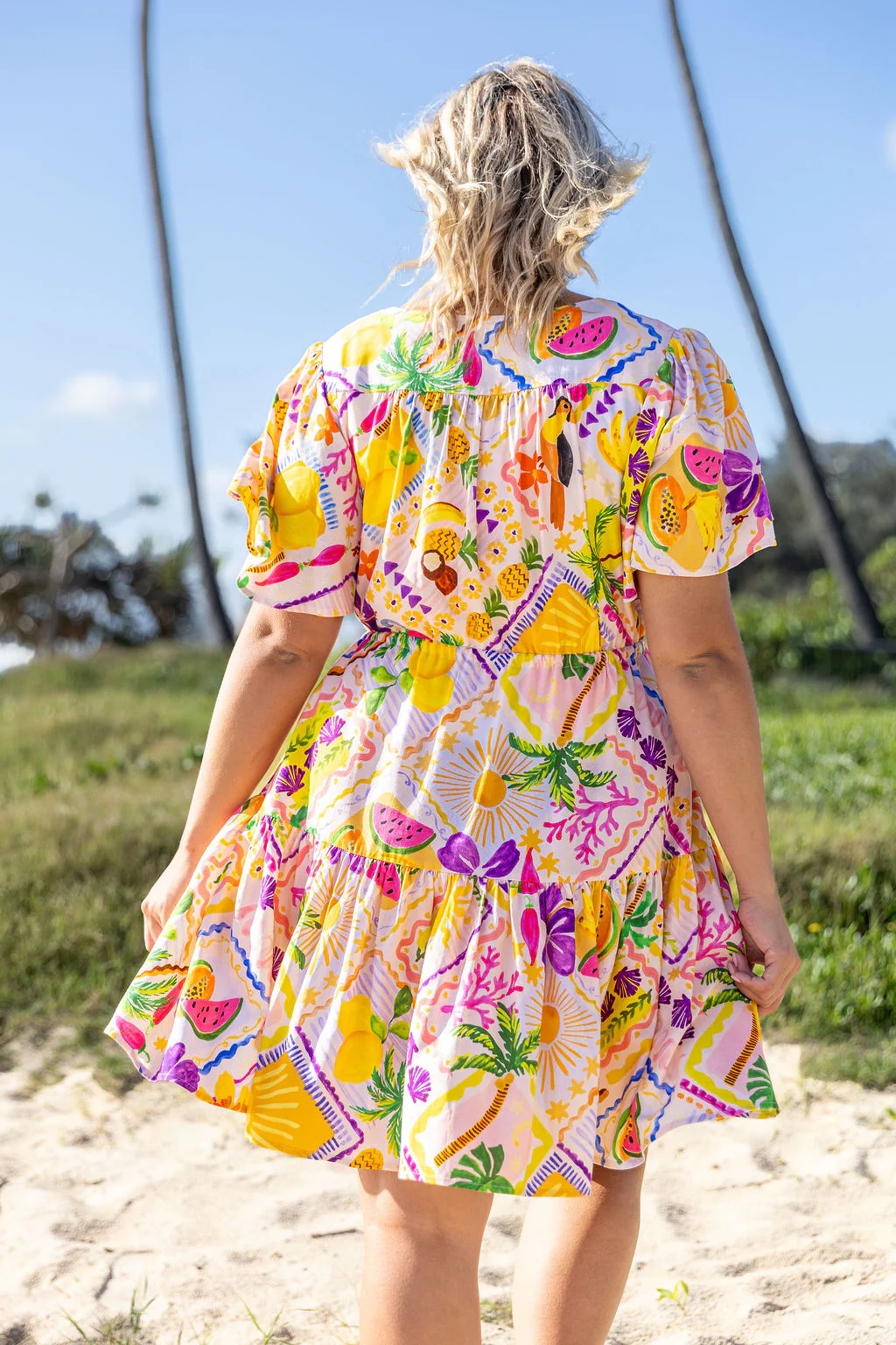 Esmae Linen Blend Dress in Toucan Paradise - Image 14