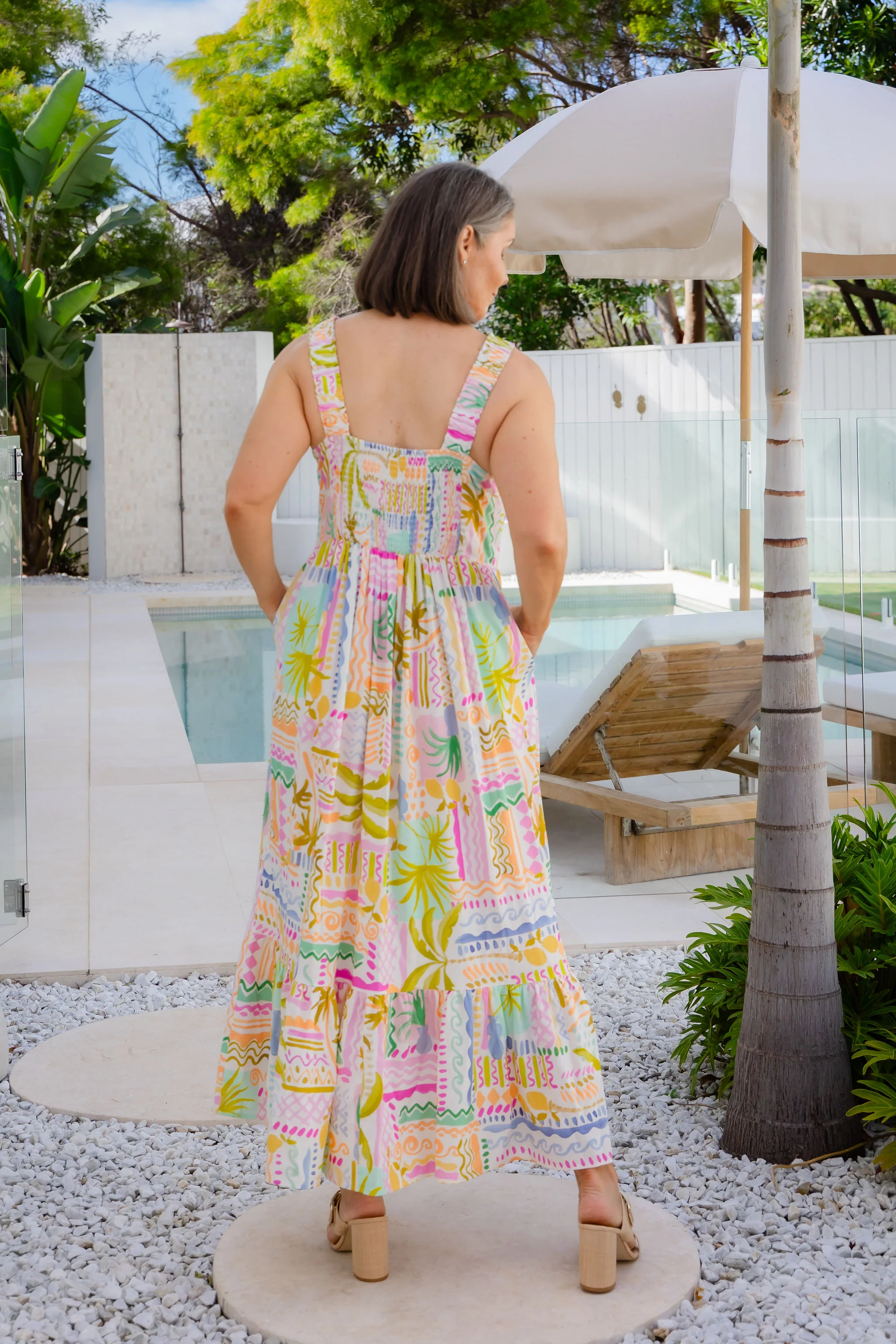 Eva Linen Blend Maxi Dress in Palma - Image 24