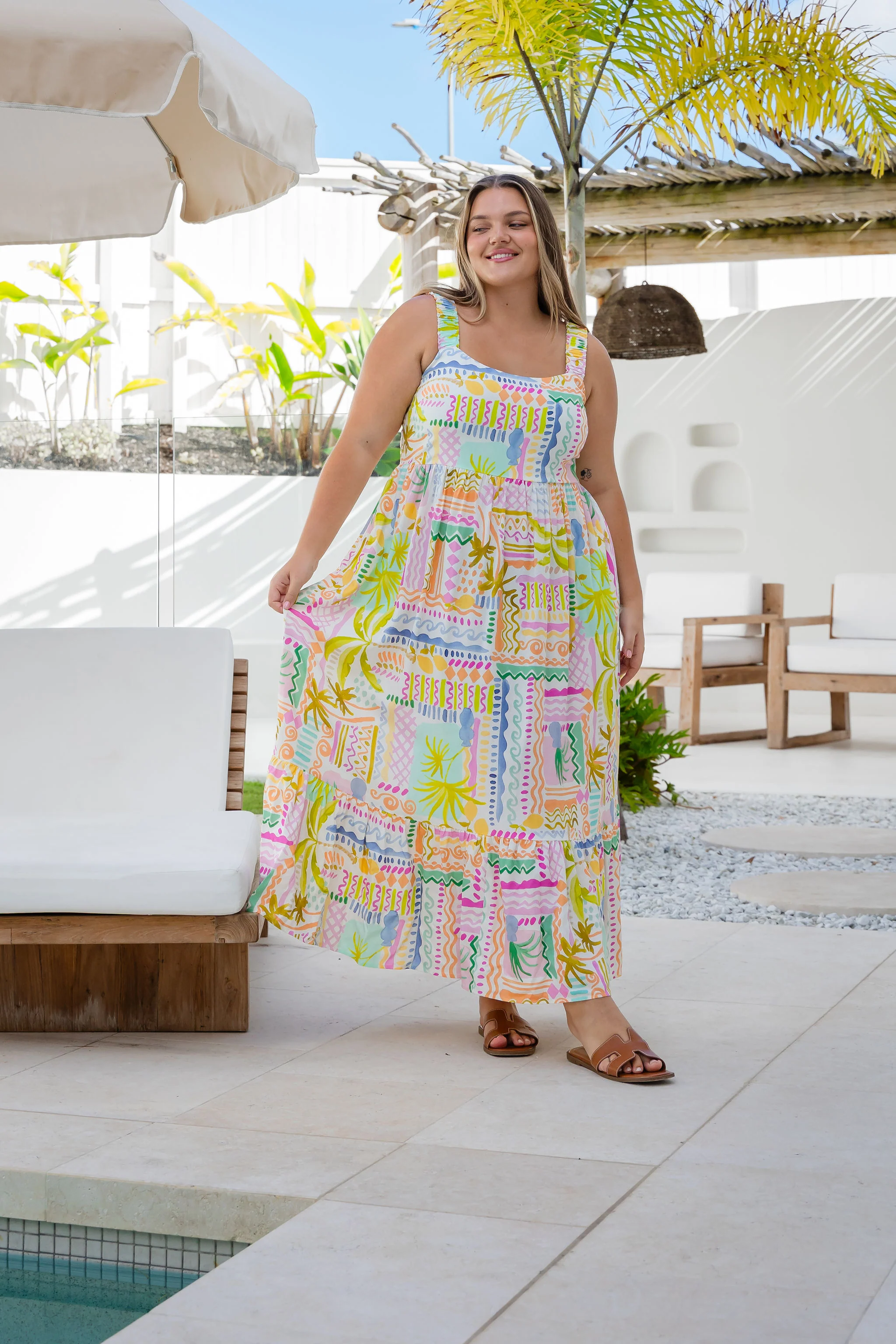Eva Linen Blend Maxi Dress in Palma - Image 26