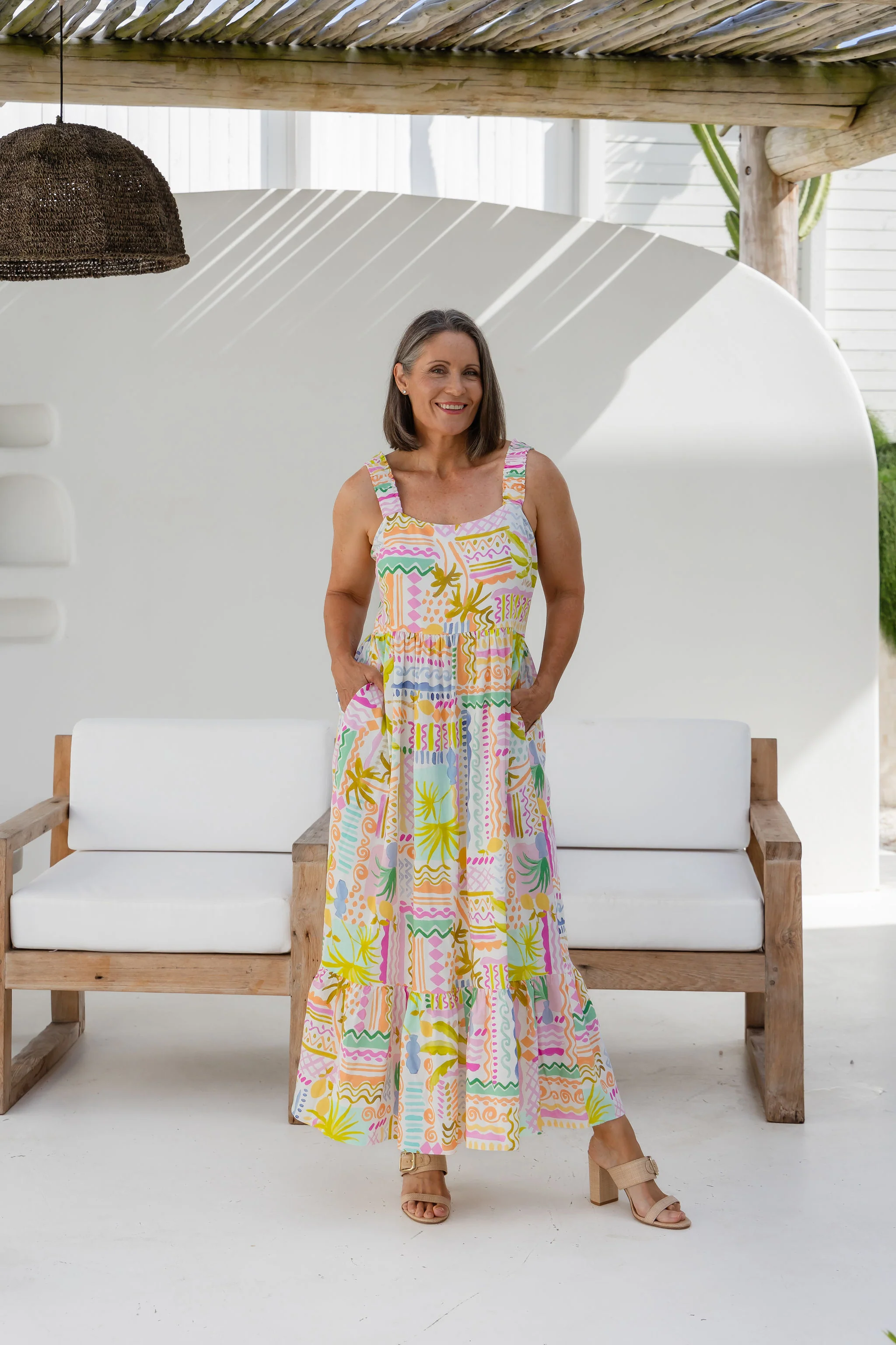 Eva Linen Blend Maxi Dress in Palma - Image 5