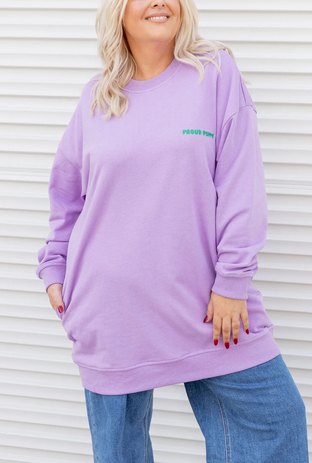Evan Longline Sweatshirt in Good Vibes Lilac - Image 10