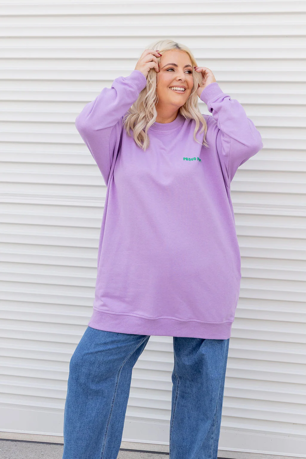 Evan Longline Sweatshirt in Good Vibes Lilac - Image 13