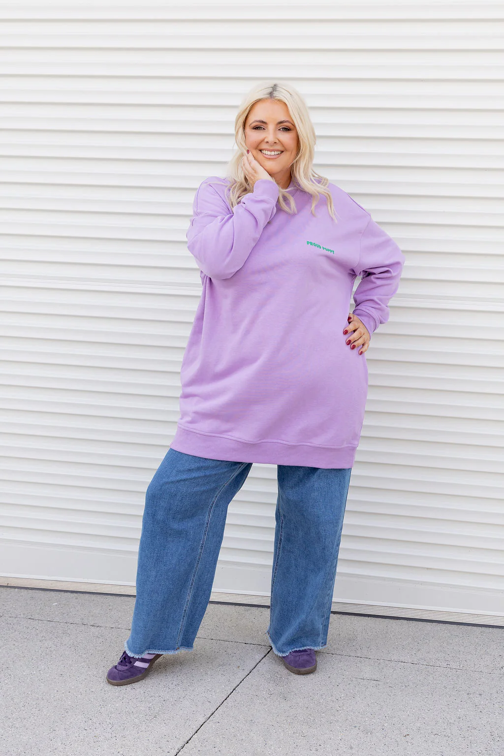 Evan Longline Sweatshirt in Good Vibes Lilac - Image 3