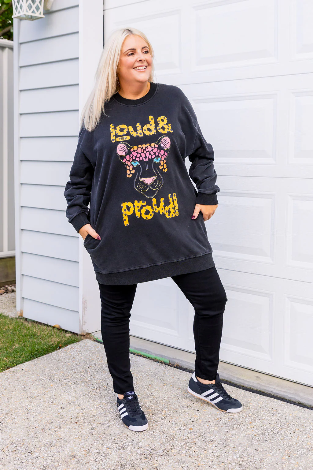 Evan Longline Sweatshirt in Loud Black Acid Wash by Kasey Rainbow - Image 10