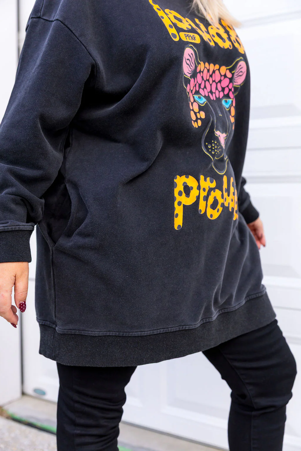 Evan Longline Sweatshirt in Loud Black Acid Wash by Kasey Rainbow - Image 11