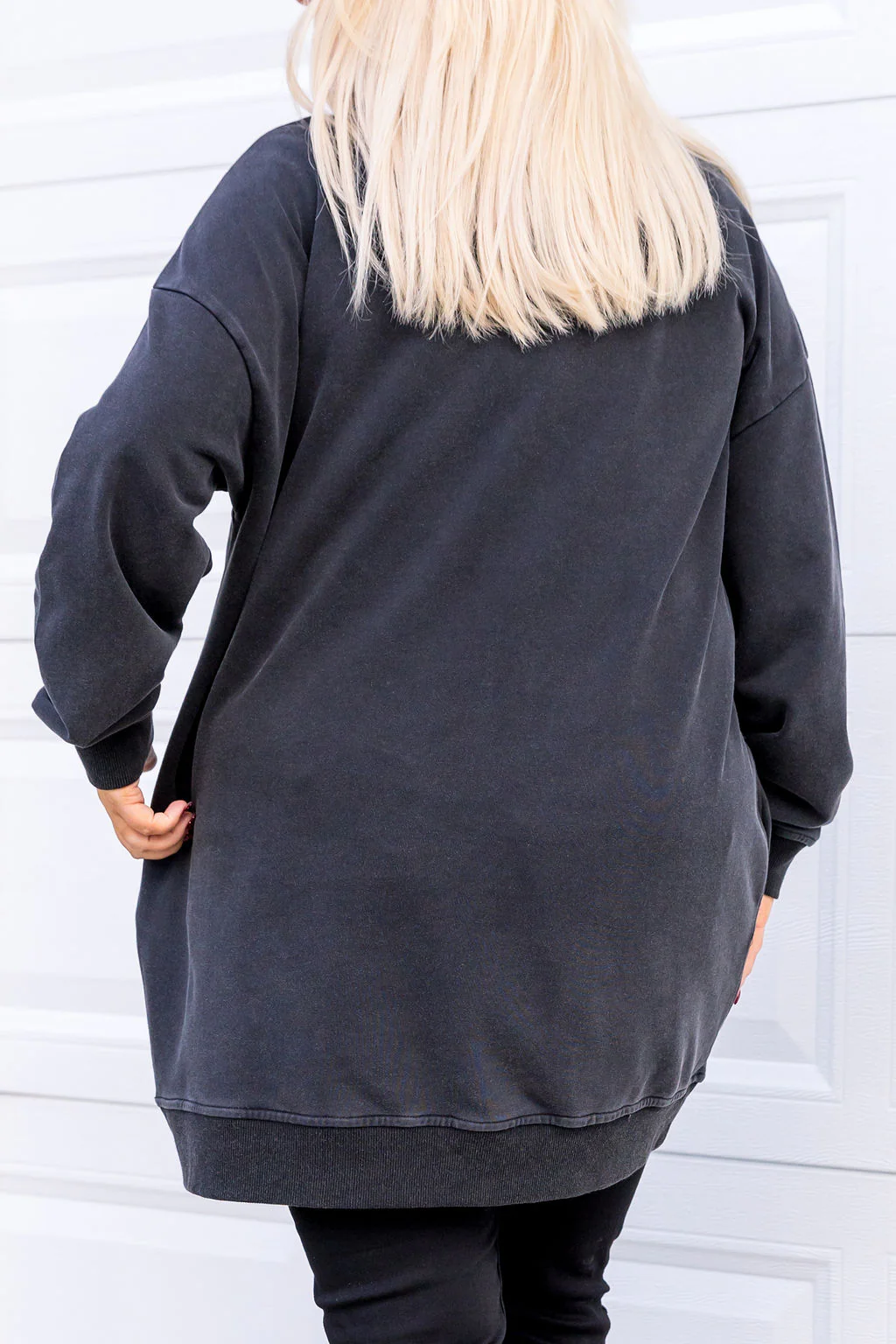 Evan Longline Sweatshirt in Loud Black Acid Wash by Kasey Rainbow - Image 8