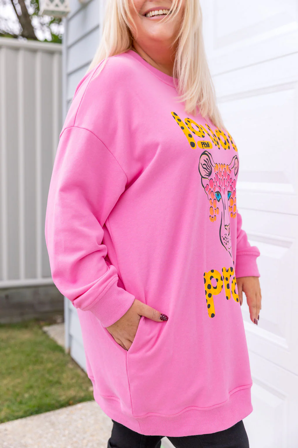 Evan Longline Sweatshirt in Loud Pink by Kasey Rainbow - Image 10