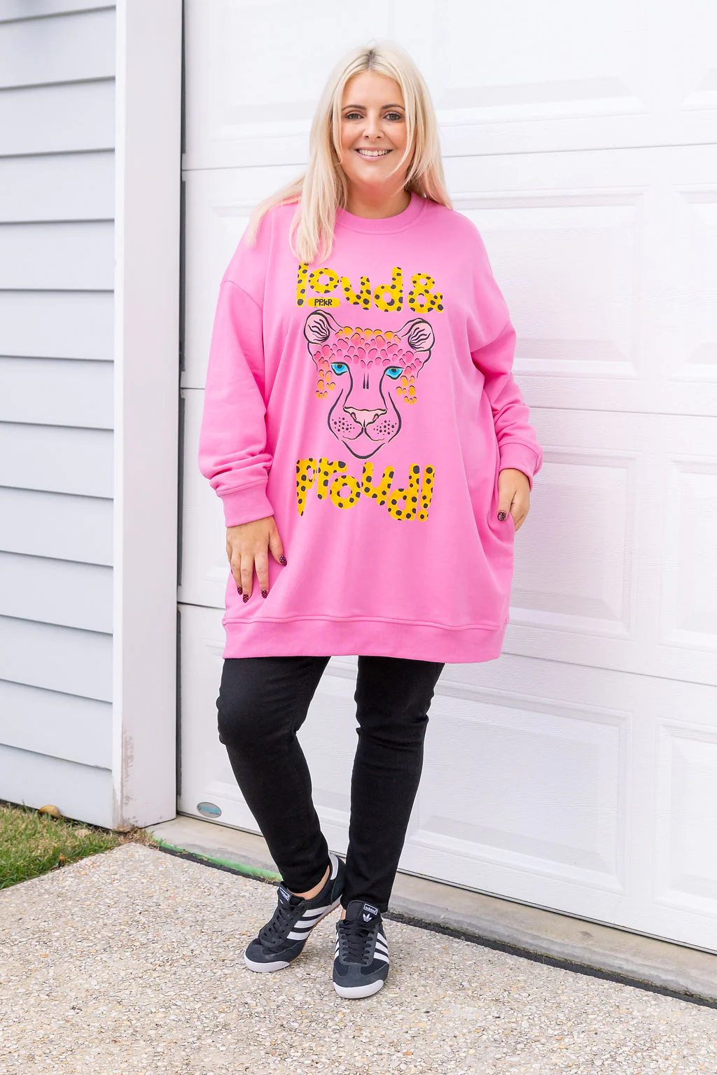 Evan Longline Sweatshirt in Loud Pink by Kasey Rainbow - Image 3