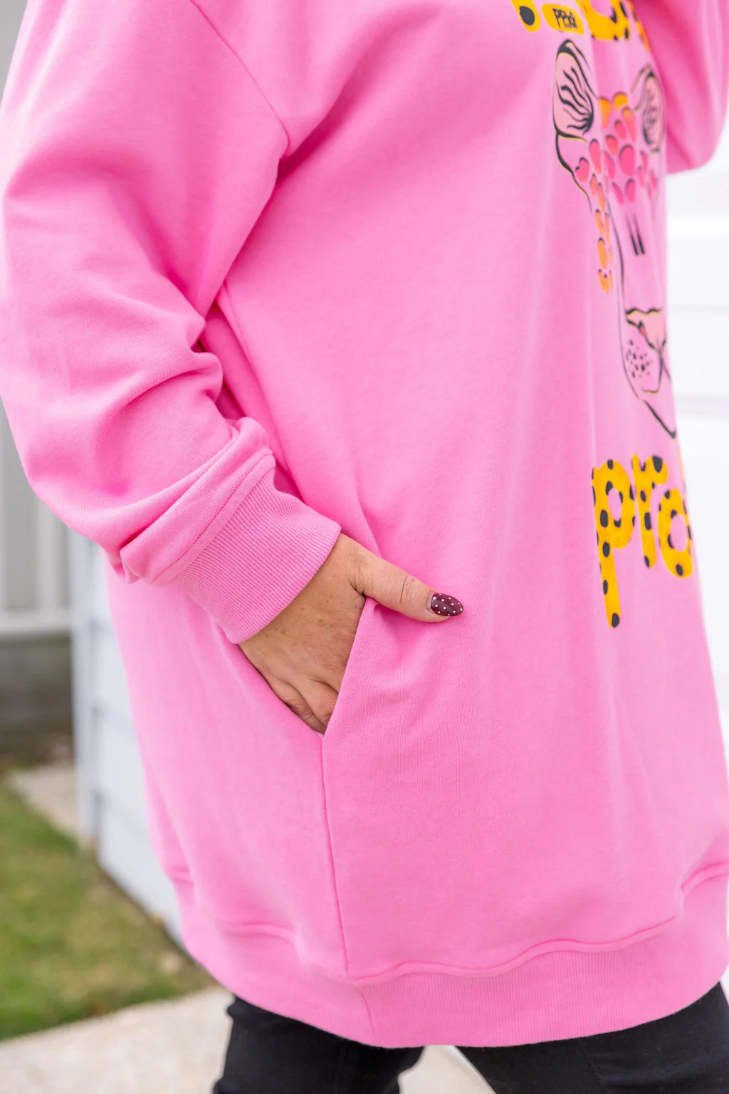 Evan Longline Sweatshirt in Loud Pink by Kasey Rainbow - Image 5