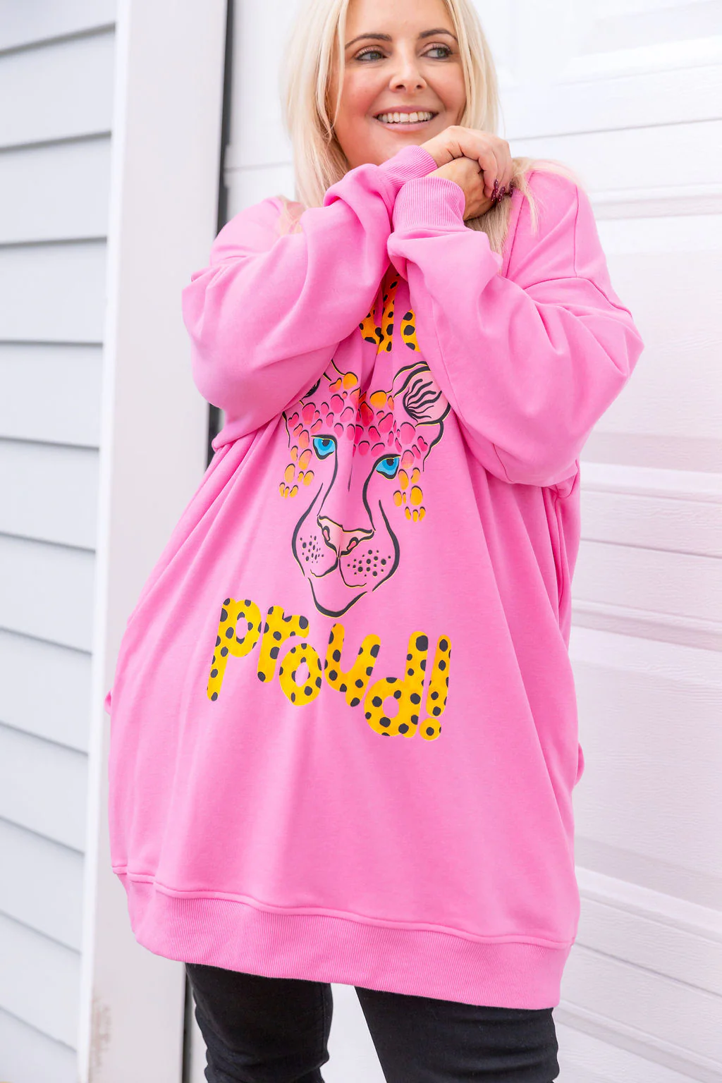 Evan Longline Sweatshirt in Loud Pink by Kasey Rainbow - Image 6
