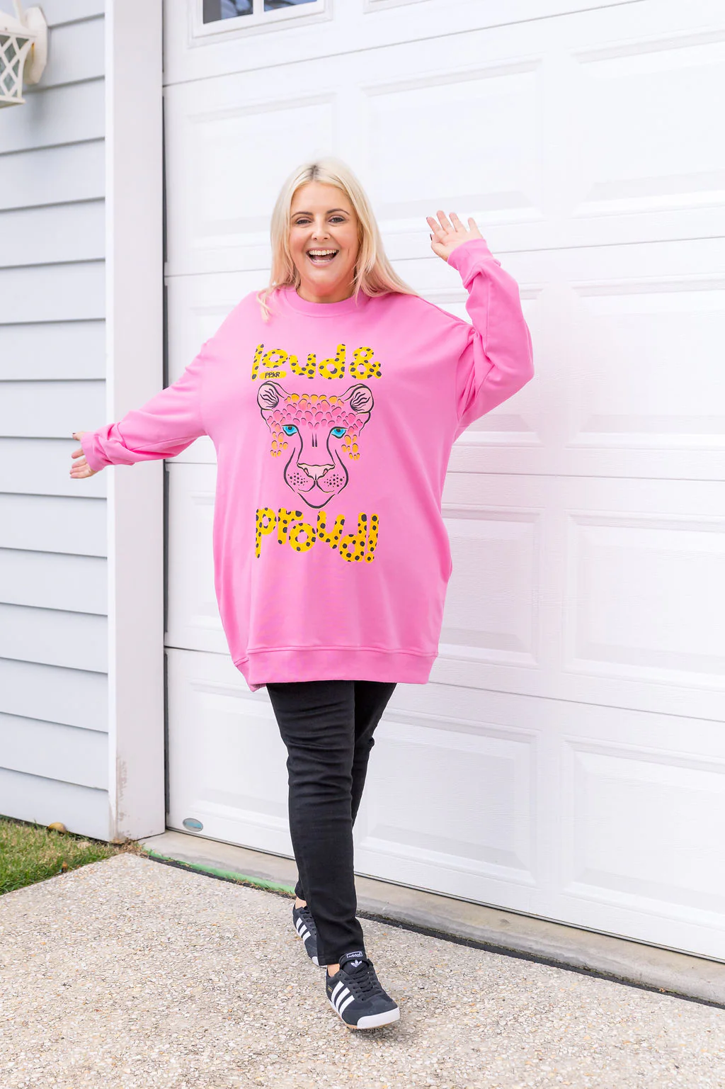 Evan Longline Sweatshirt in Loud Pink by Kasey Rainbow - Image 7