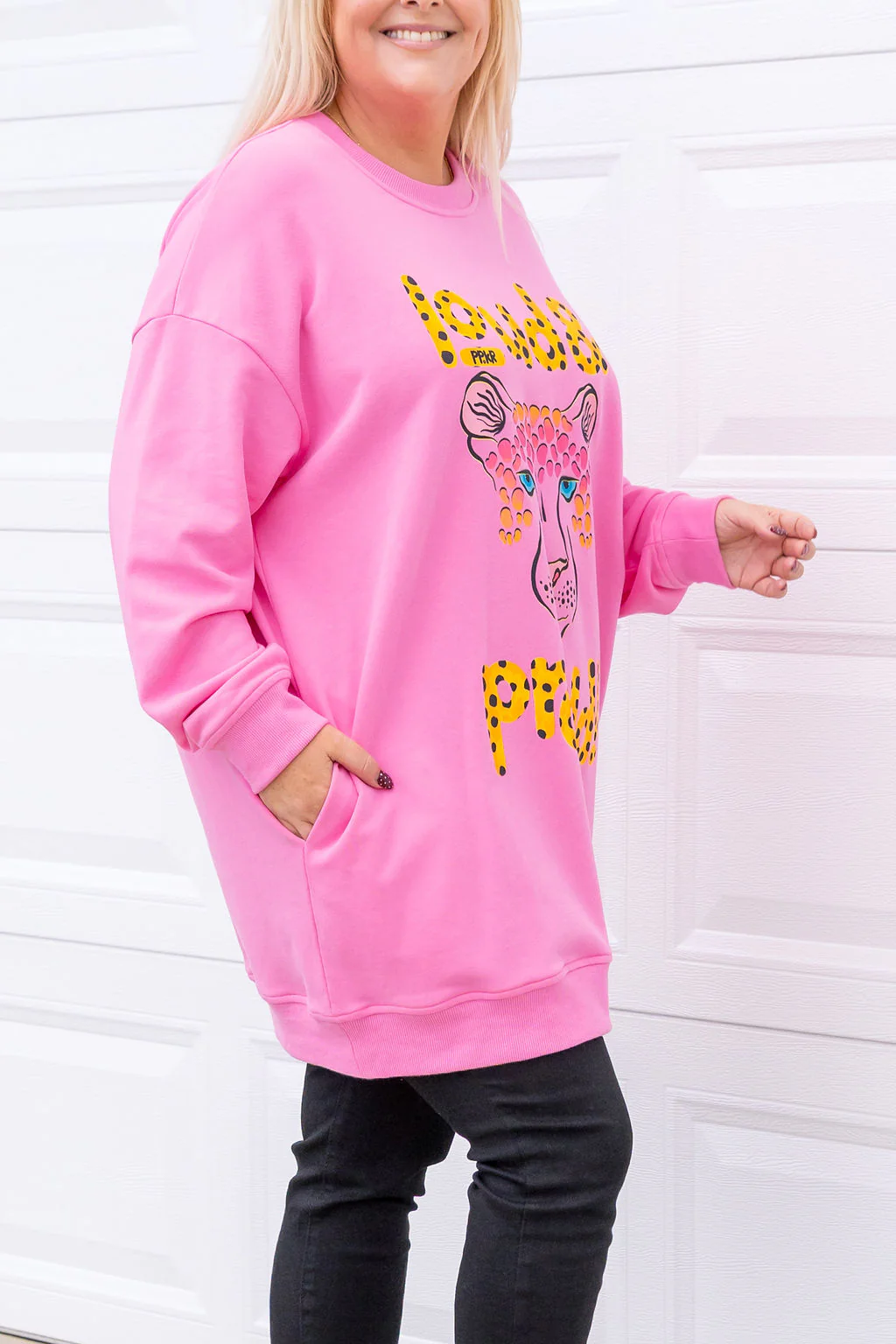 Evan Longline Sweatshirt in Loud Pink by Kasey Rainbow - Image 8