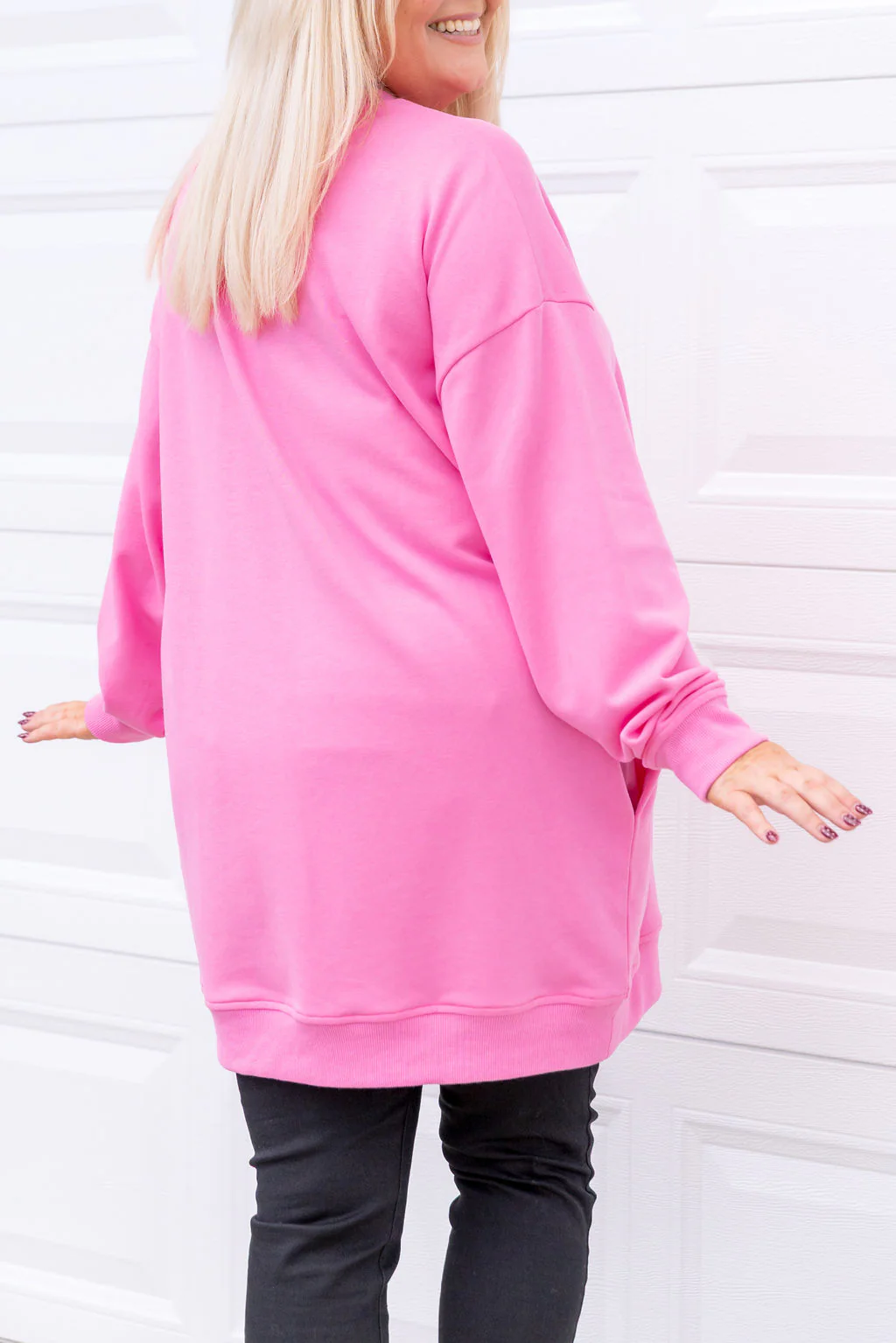 Evan Longline Sweatshirt in Loud Pink by Kasey Rainbow - Image 9