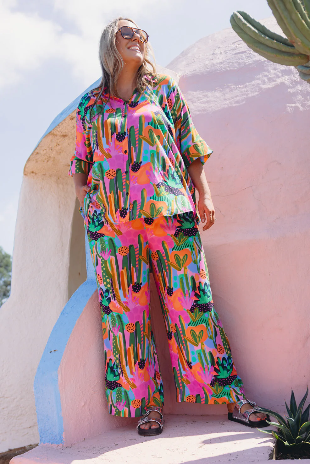 Gina Pant in Neon Cactus Country by Deb McNaughton