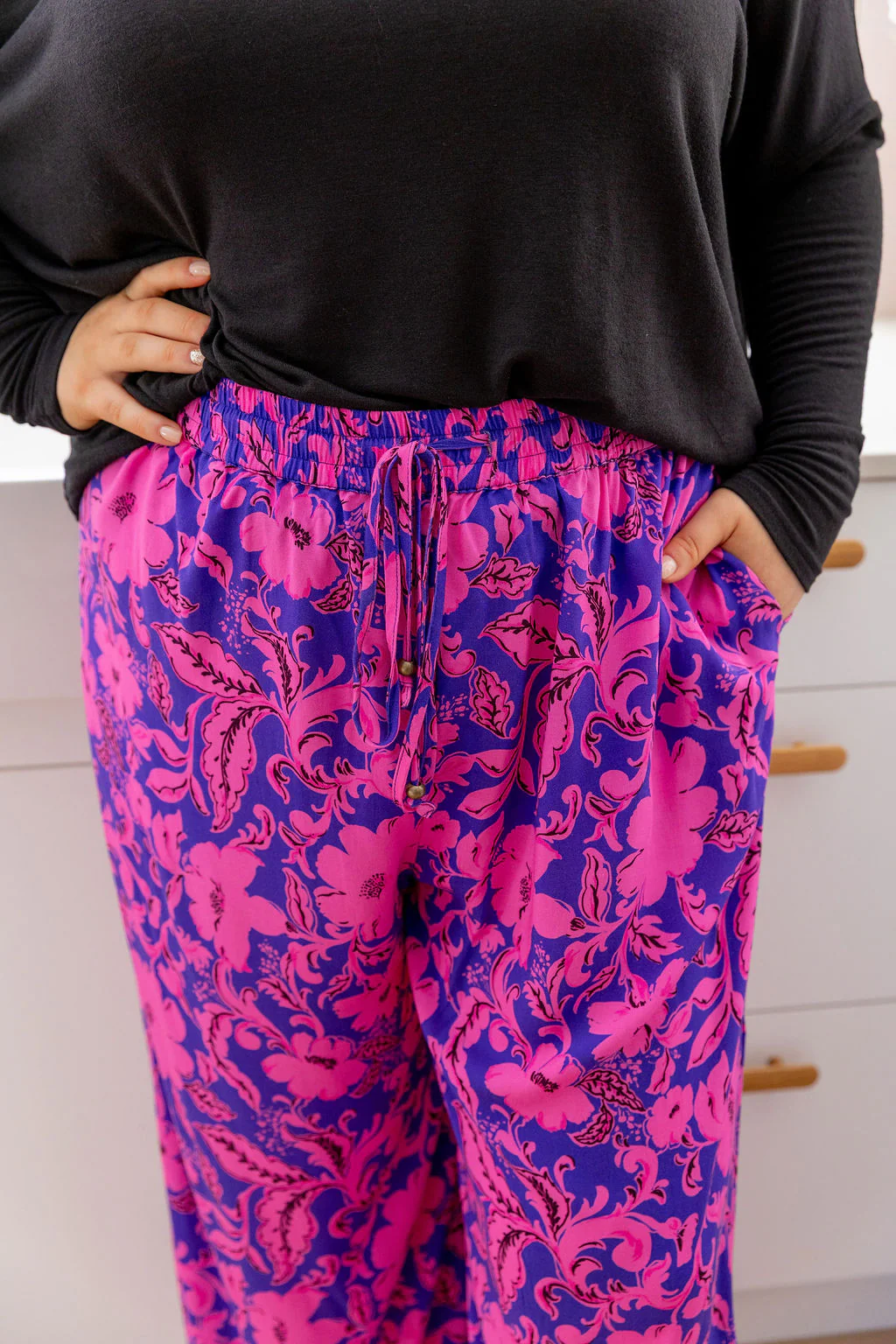 Gina Pants in Purple Blooms - Image 3