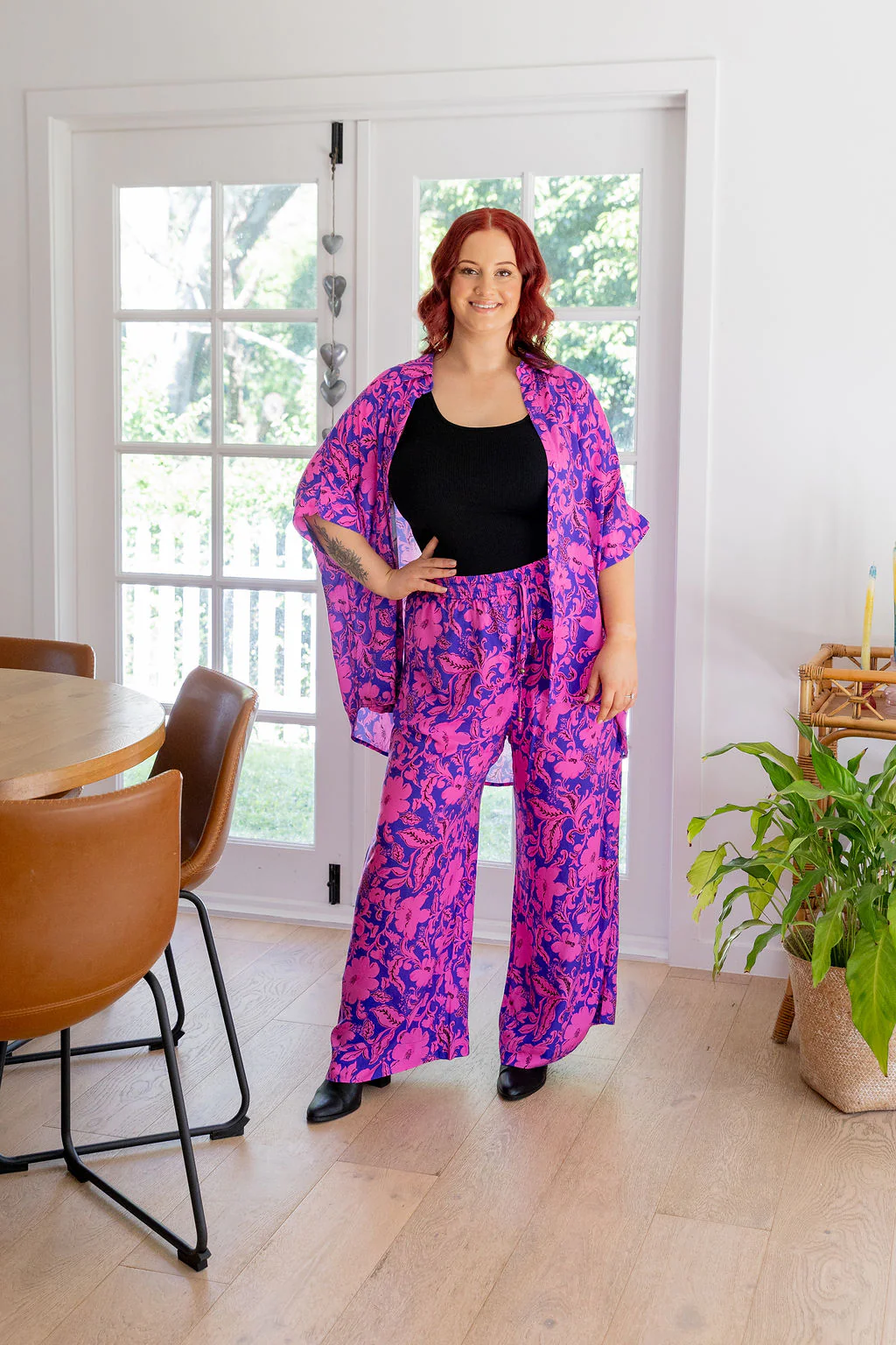 Gina Pants in Purple Blooms - Image 4