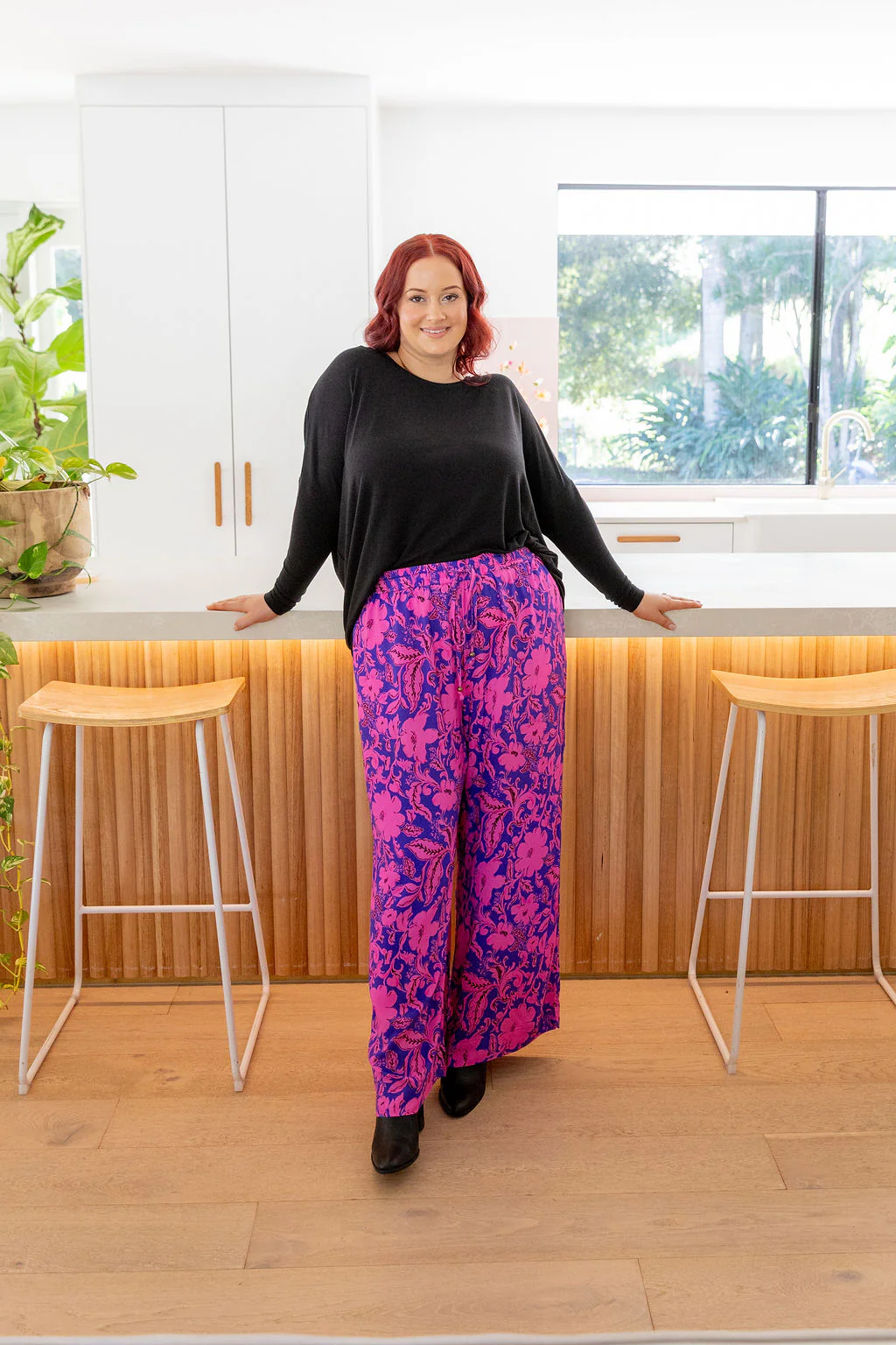Gina Pants in Purple Blooms - Image 8