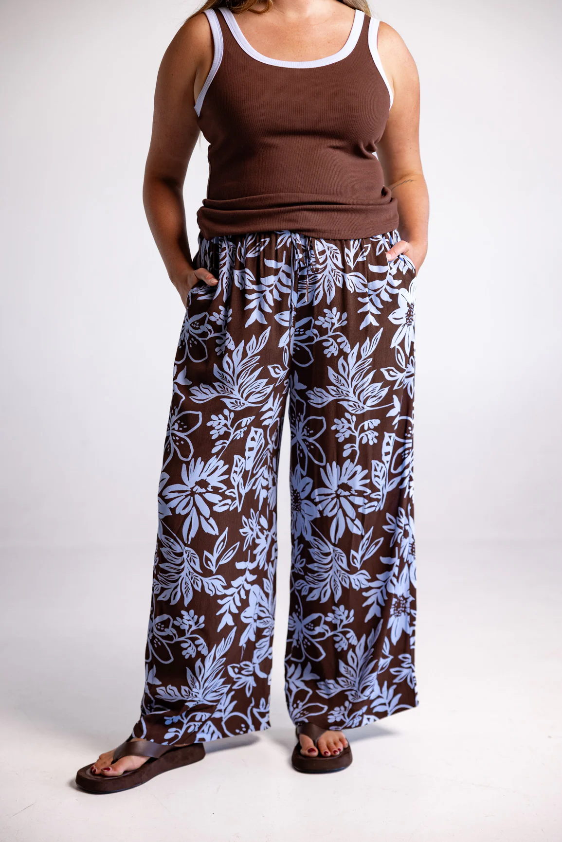 Gina Pants in in Blue Lani Chocolate - Image 3
