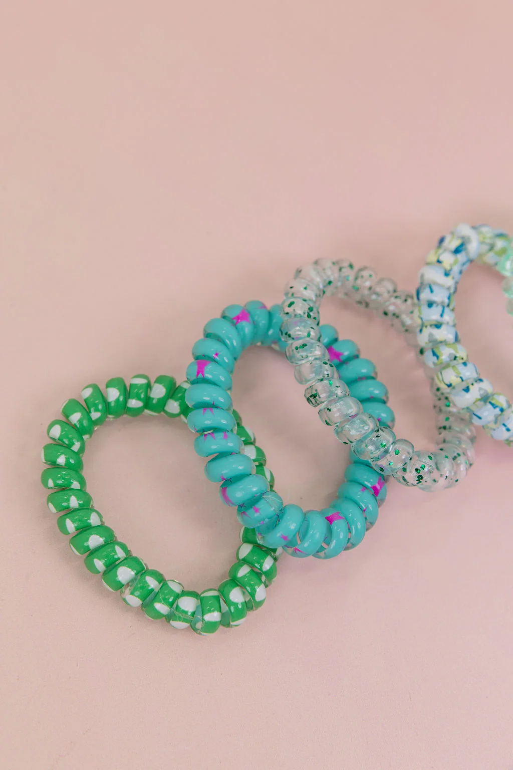 Green & Aqua Coil Hair Ties – 6 Pack - Image 7