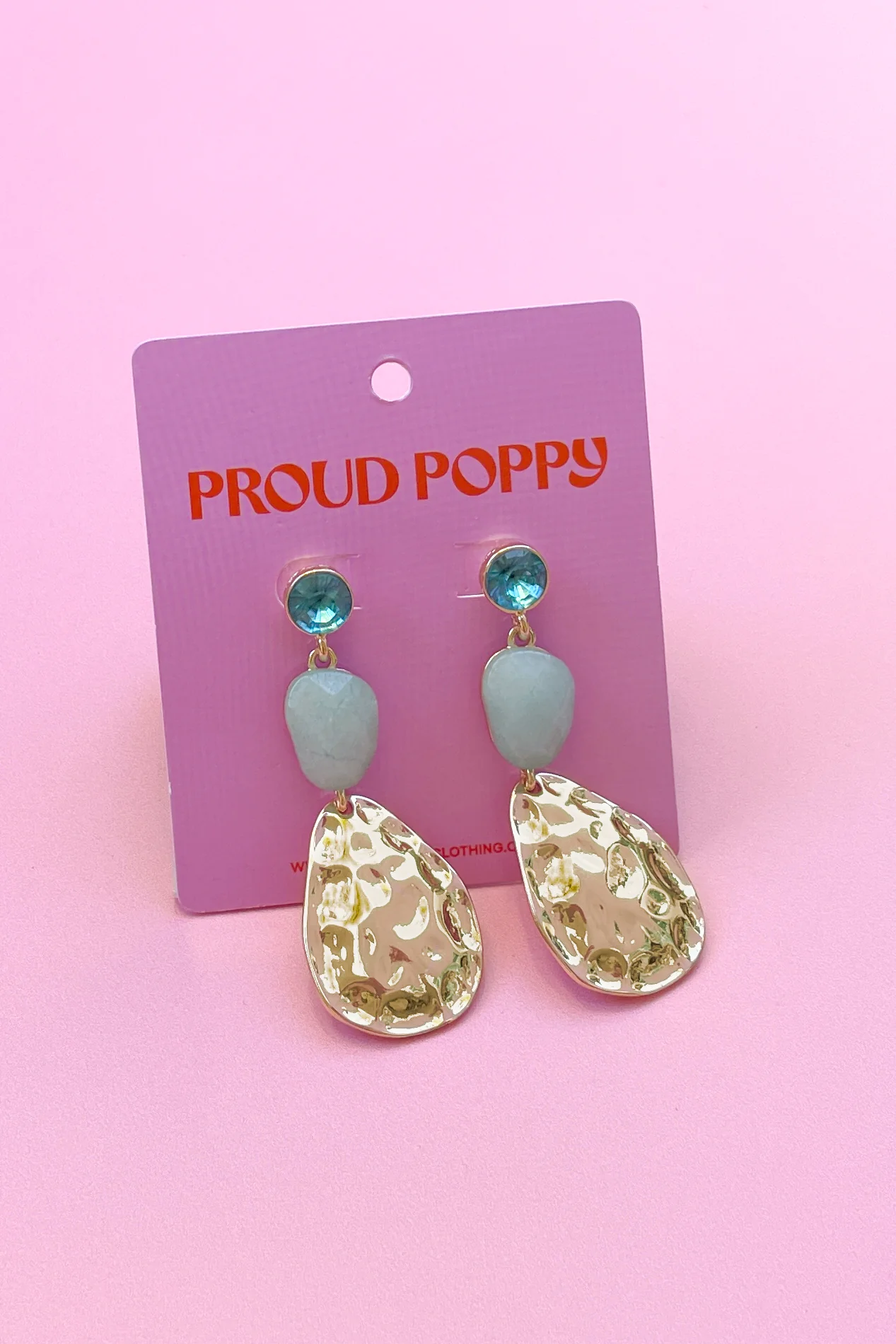 Gold & Green Drop Earrings