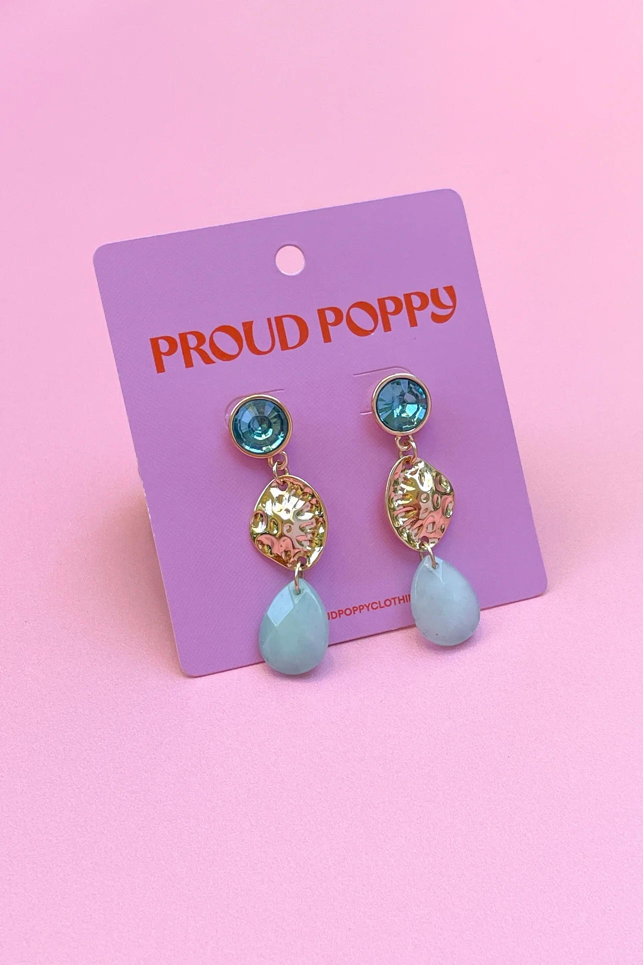 Blue & Gold Drop Earrings