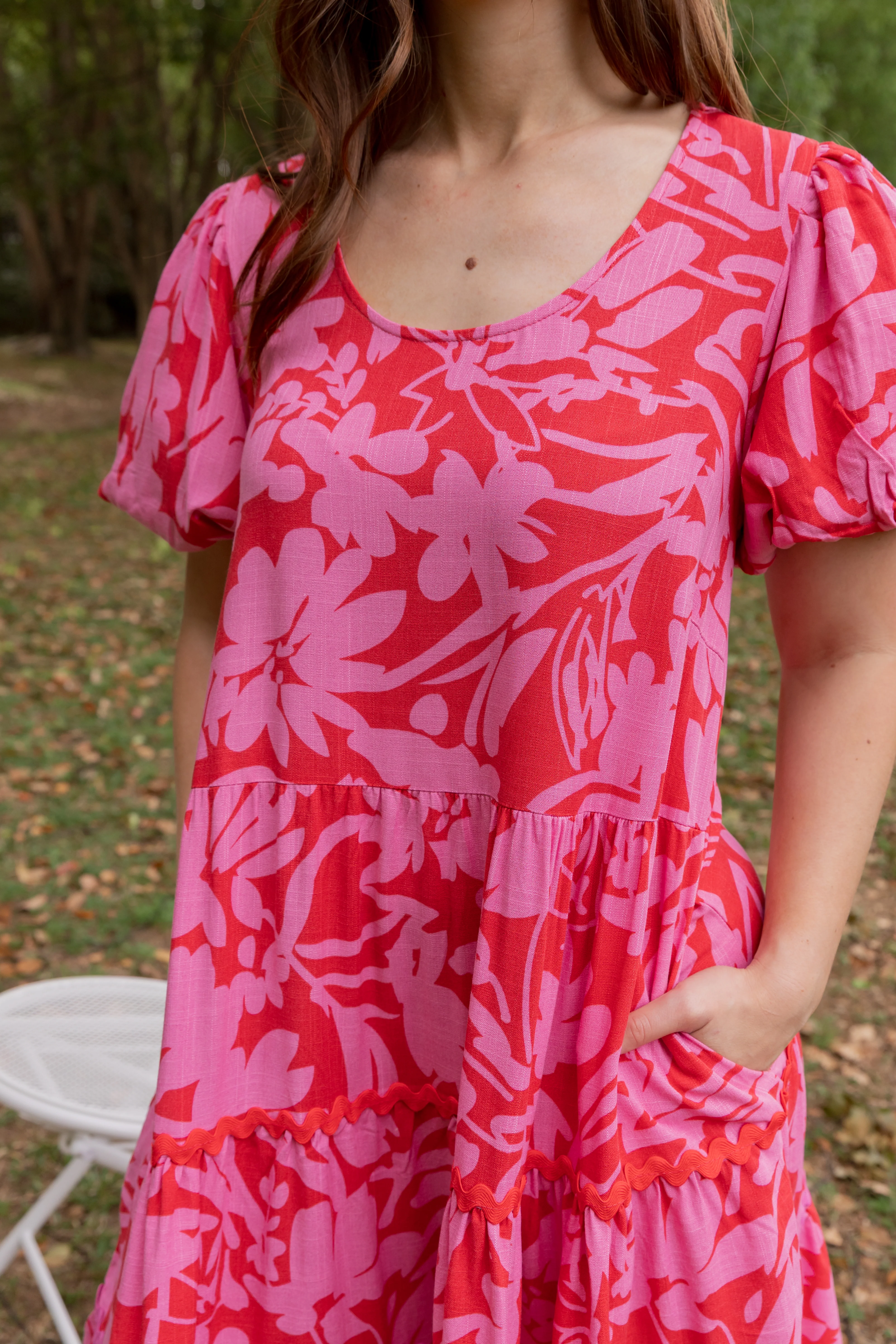 Greta Linen Blend Party Dress in Fiesta - Image 11