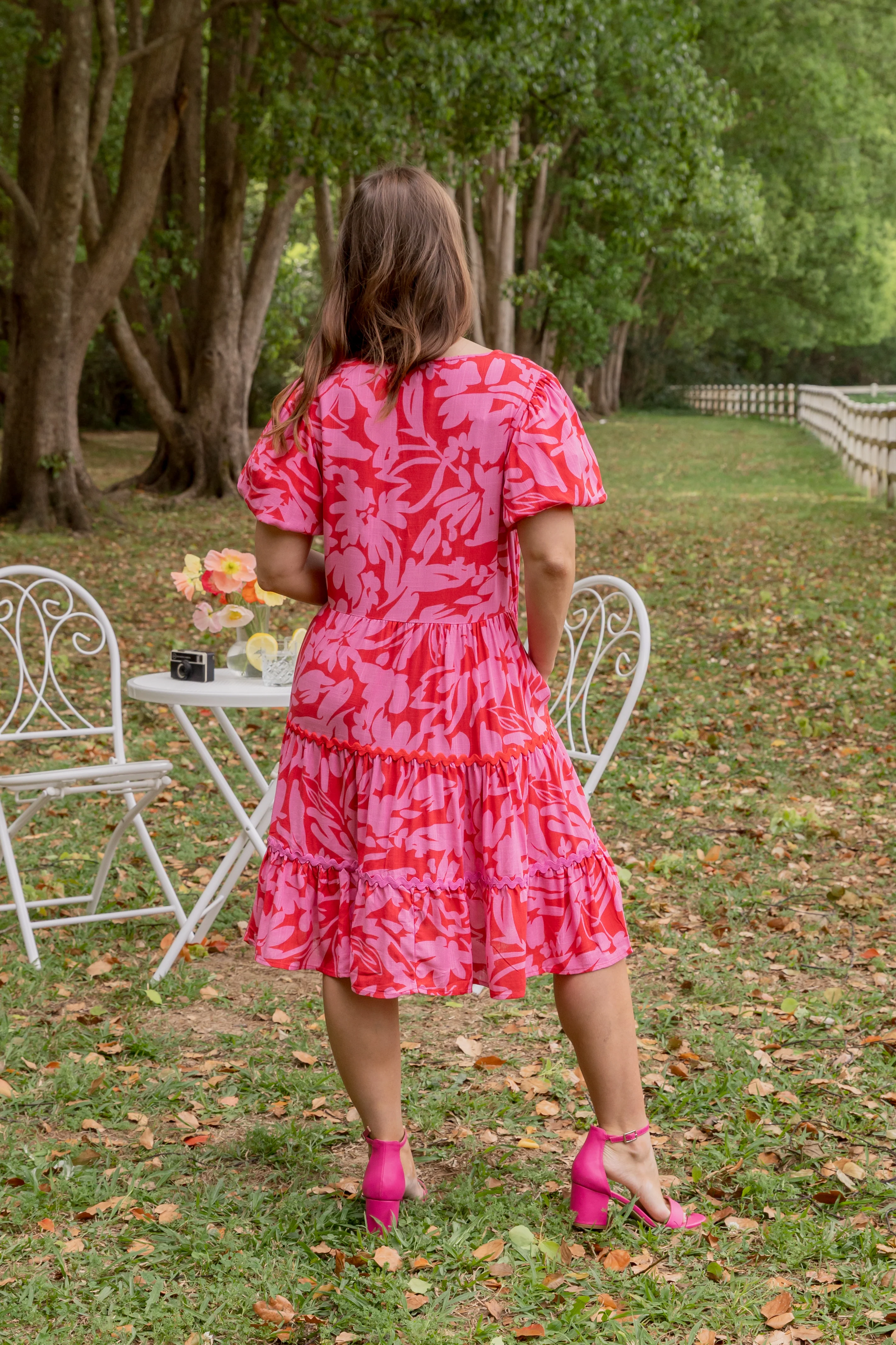 Greta Linen Blend Party Dress in Fiesta - Image 15