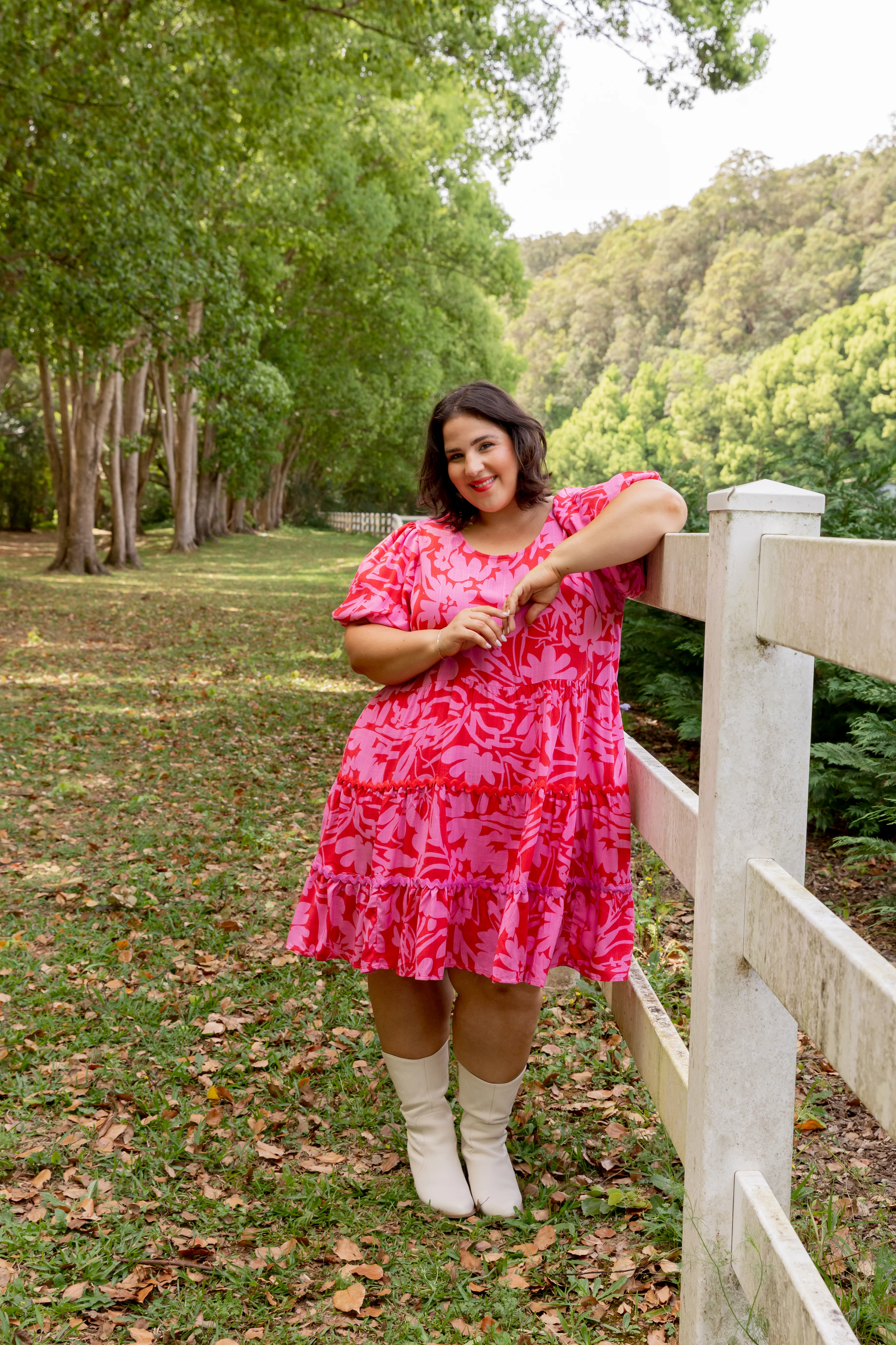 Greta Linen Blend Party Dress in Fiesta - Image 16