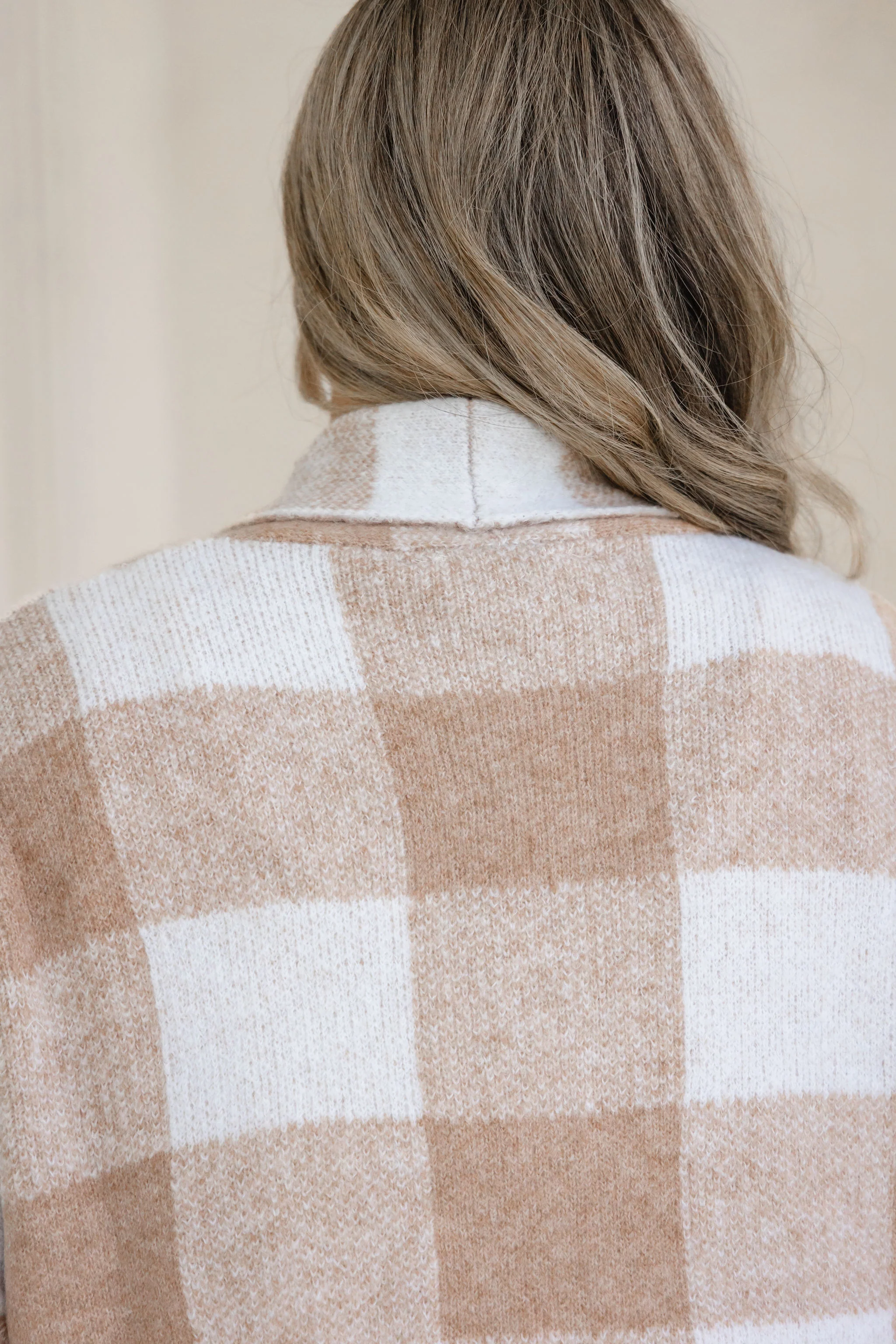 Hampton Knit in Beige Gingham - Image 6